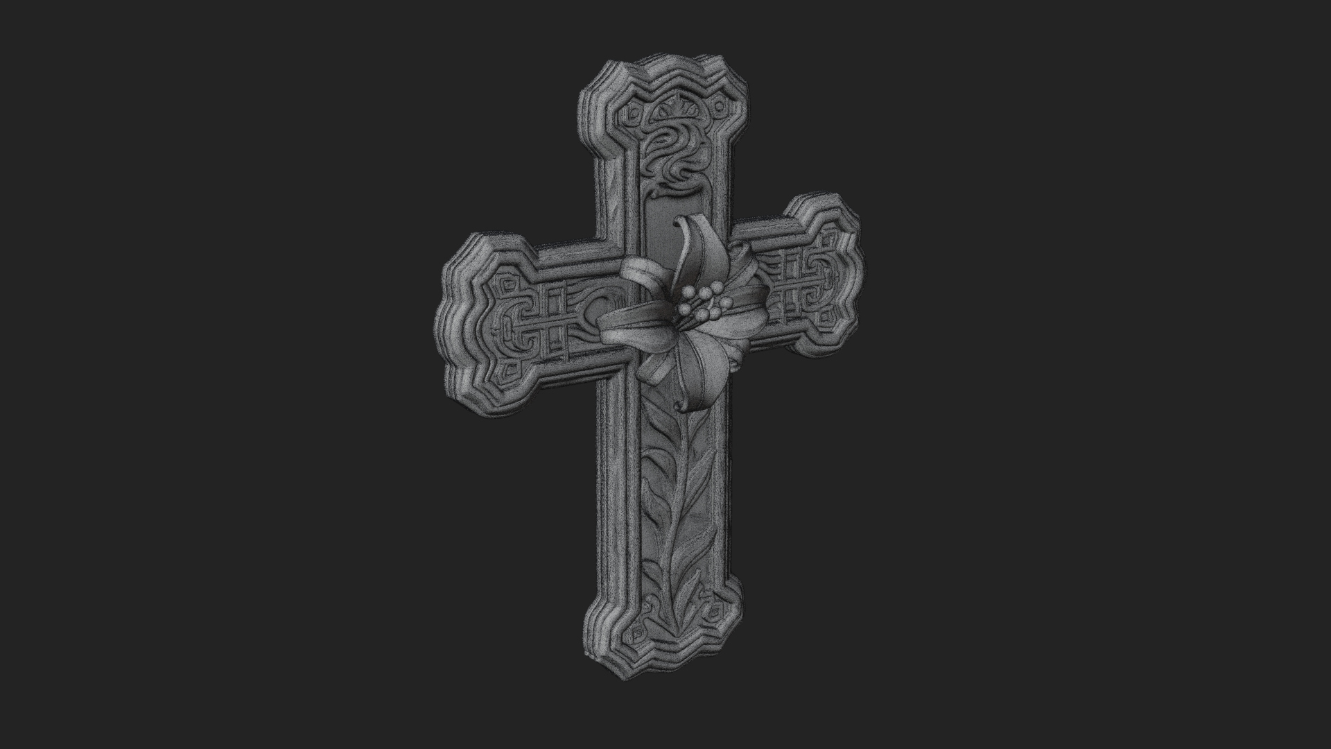 Carved Relief Wall Cross Design 558 3D Print Model 3D Model