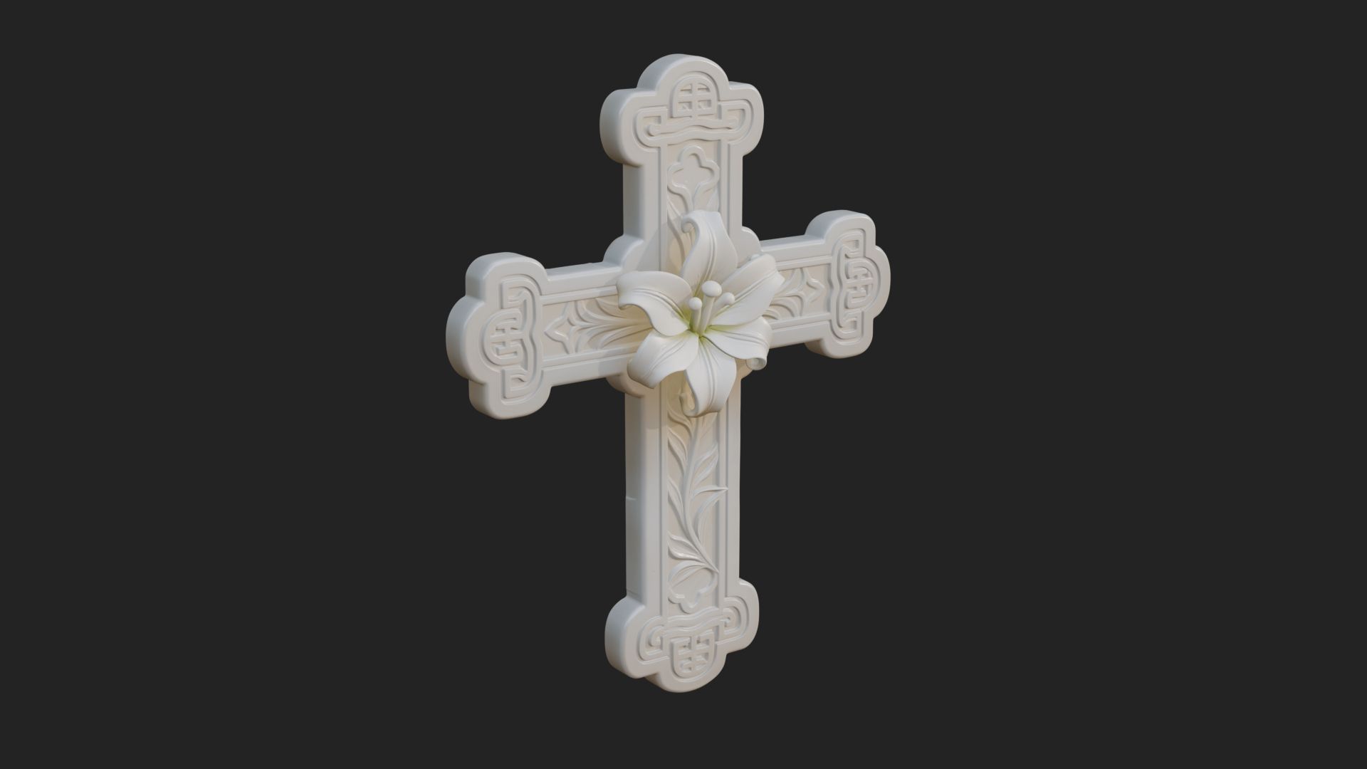 Carved Relief Wall Cross Design 559 3D Print Model 3D Model