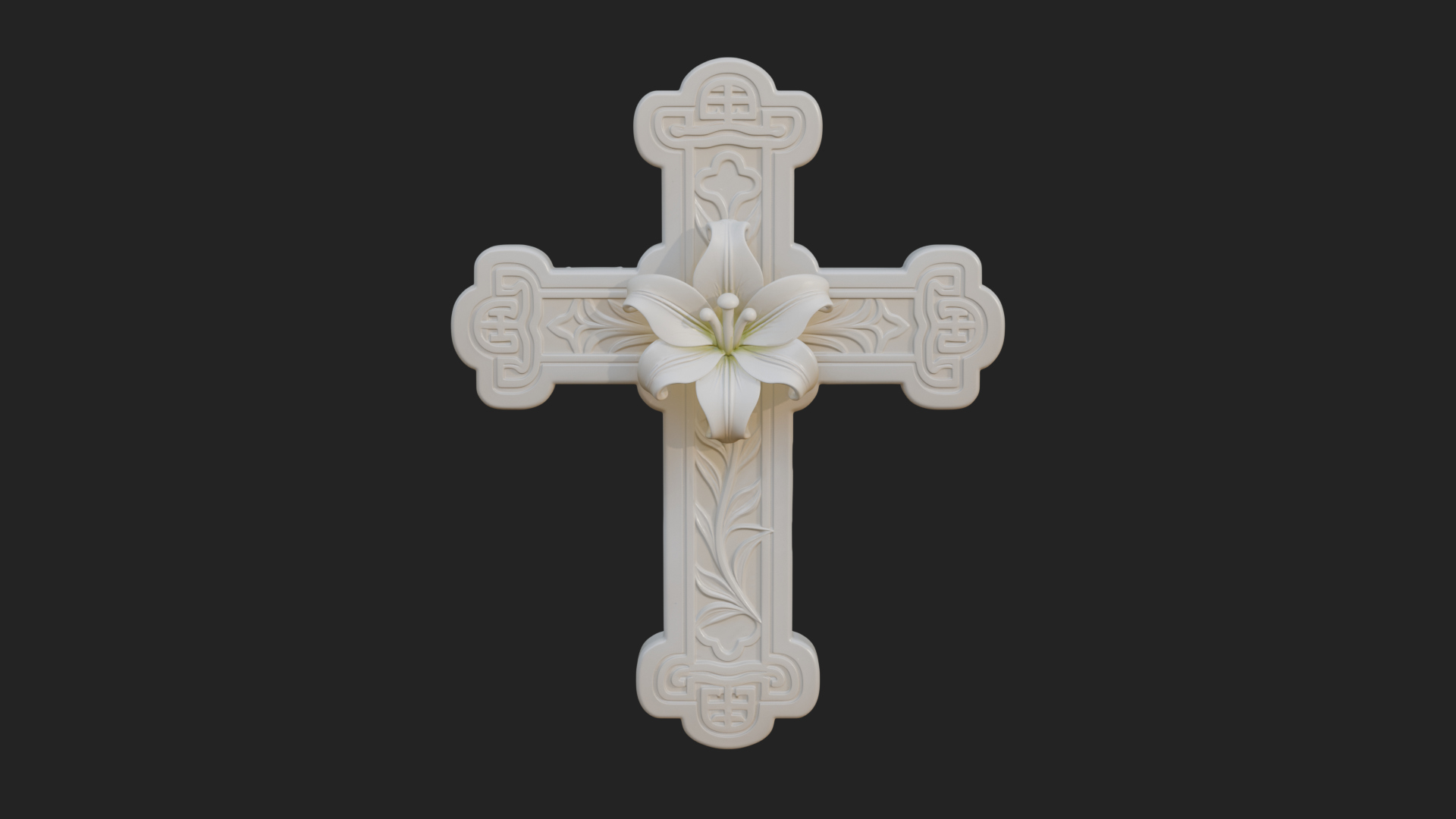 Carved Relief Wall Cross Design 559 3D Print Model 3D Model
