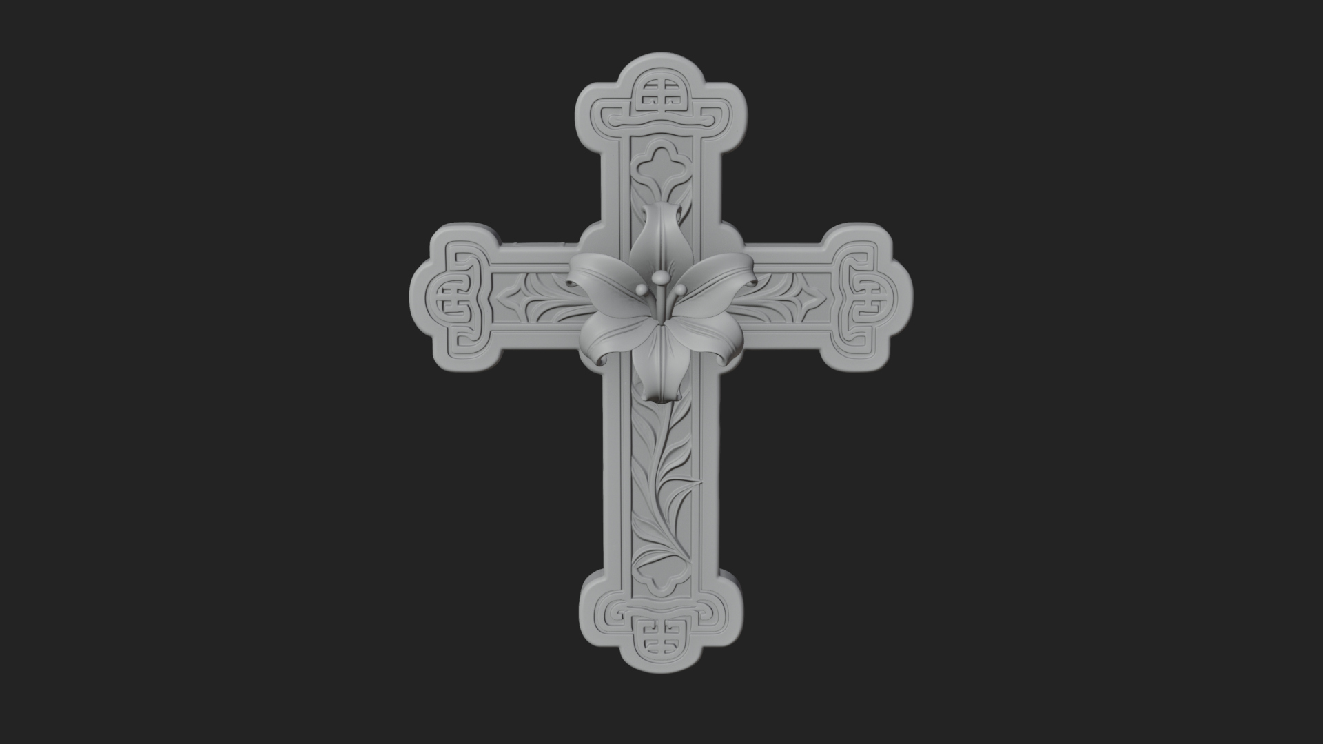 Carved Relief Wall Cross Design 559 3D Print Model 3D Model