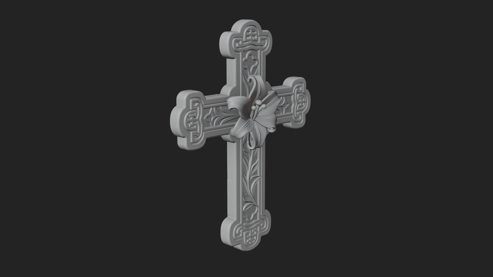 Carved Relief Wall Cross Design 559 3D Print Model 3D Model