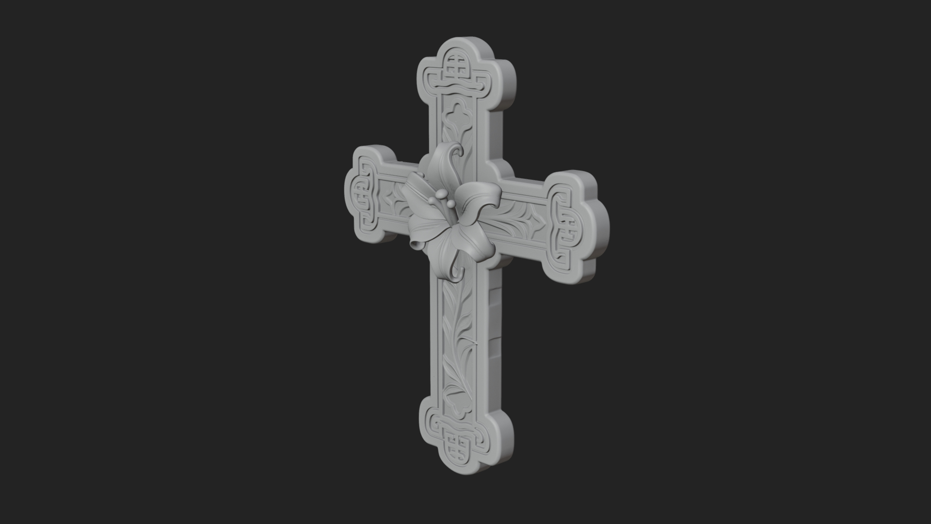 Carved Relief Wall Cross Design 559 3D Print Model 3D Model