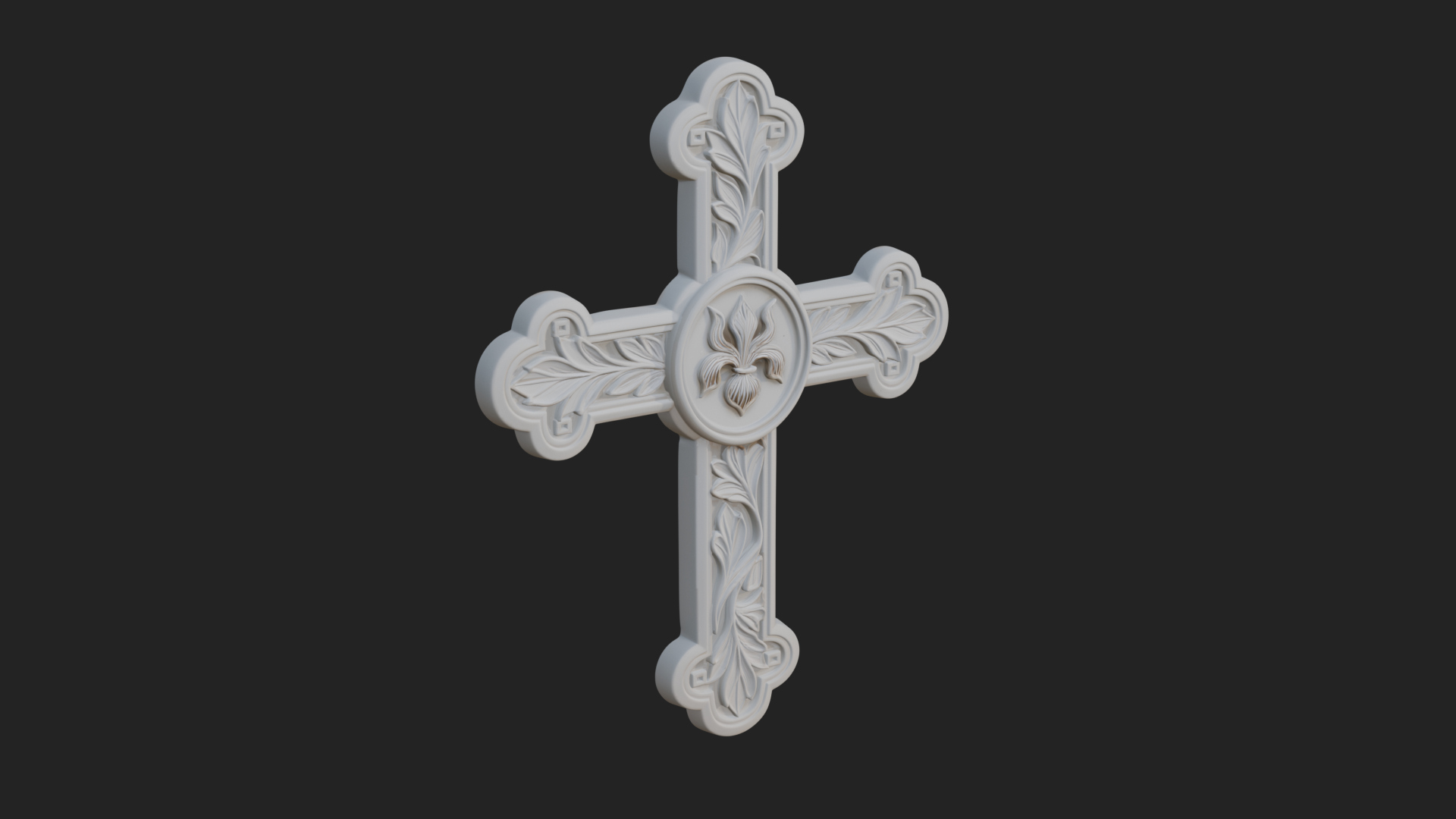 Carved Relief Wall Cross Design 56 3D Print Model 3D Model