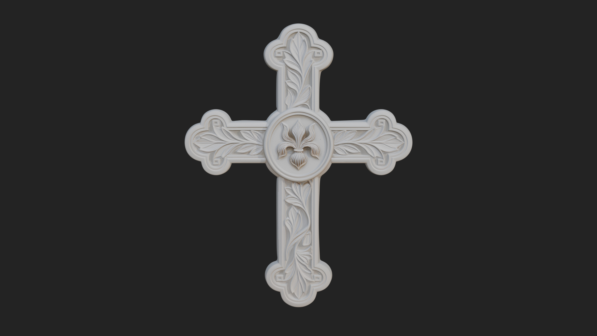 Carved Relief Wall Cross Design 56 3D Print Model 3D Model