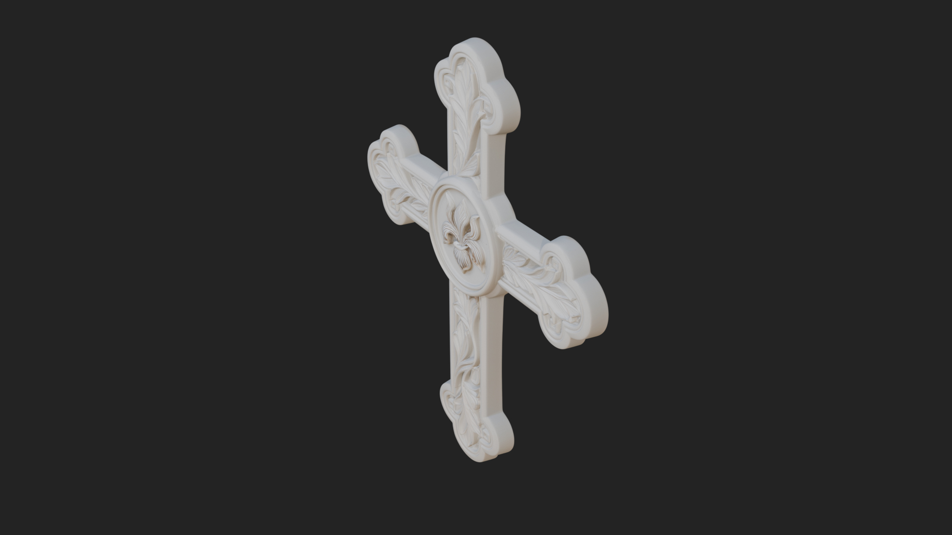 Carved Relief Wall Cross Design 56 3D Print Model 3D Model