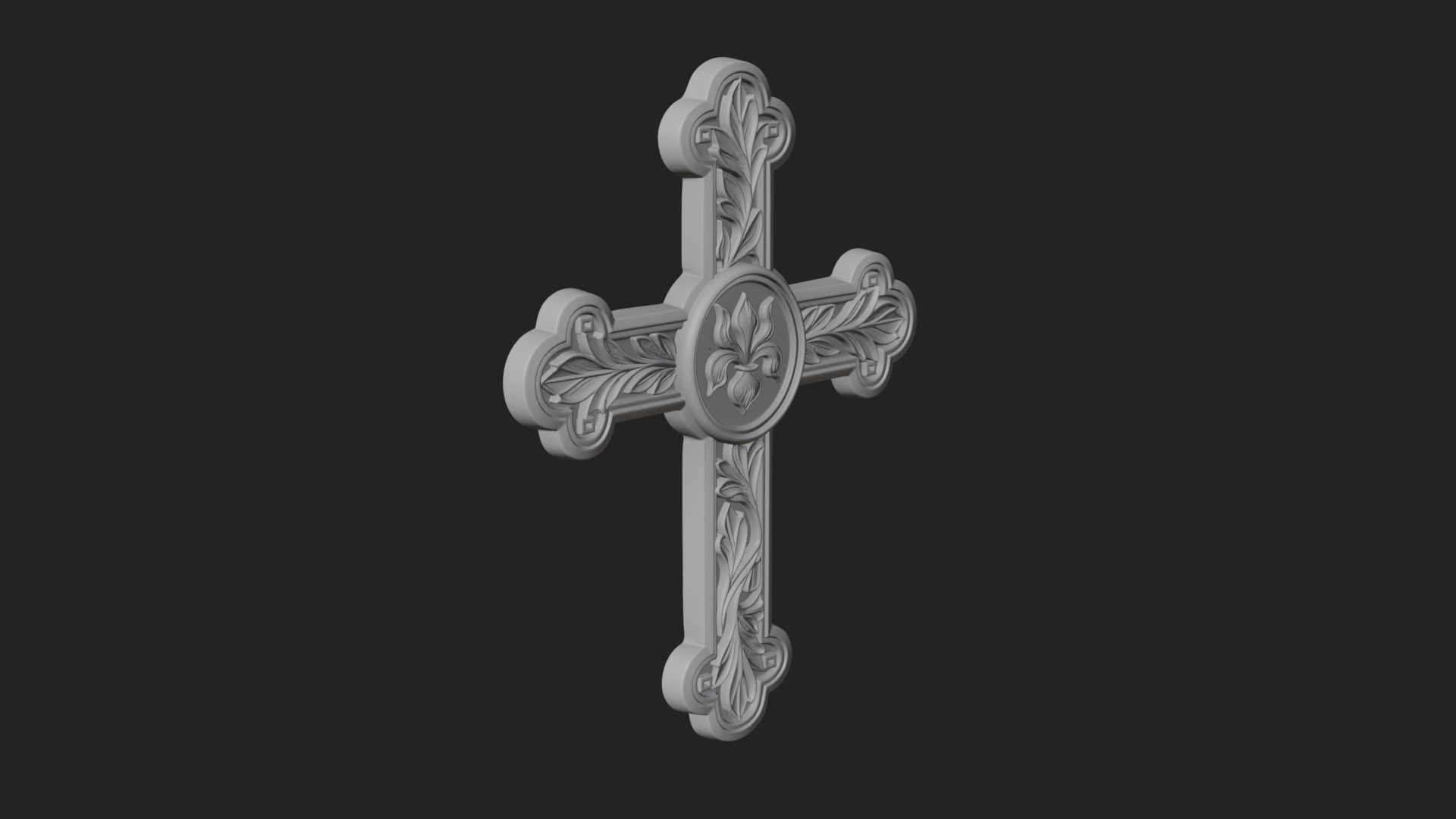 Carved Relief Wall Cross Design 56 3D Print Model 3D Model