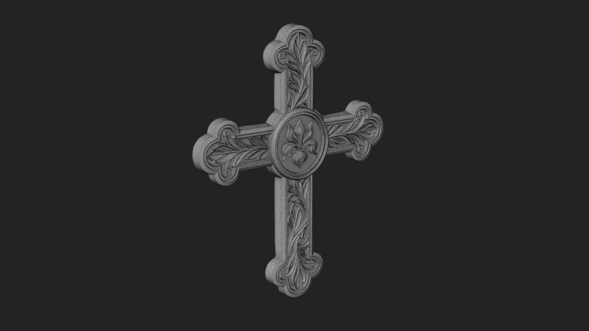 Carved Relief Wall Cross Design 56 3D Print Model 3D Model