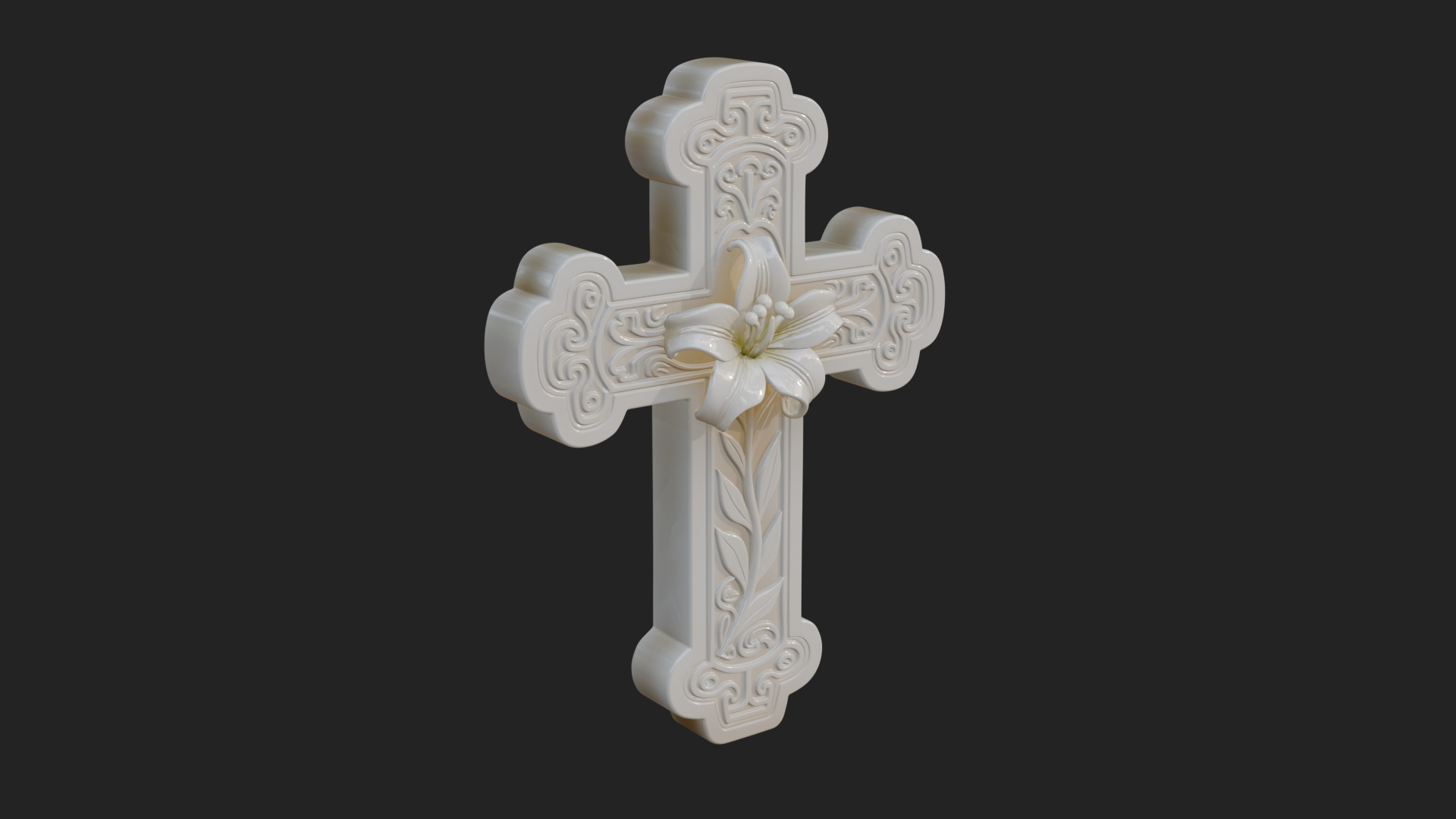 Carved Relief Wall Cross Design 560 3D Print Model 3D Model