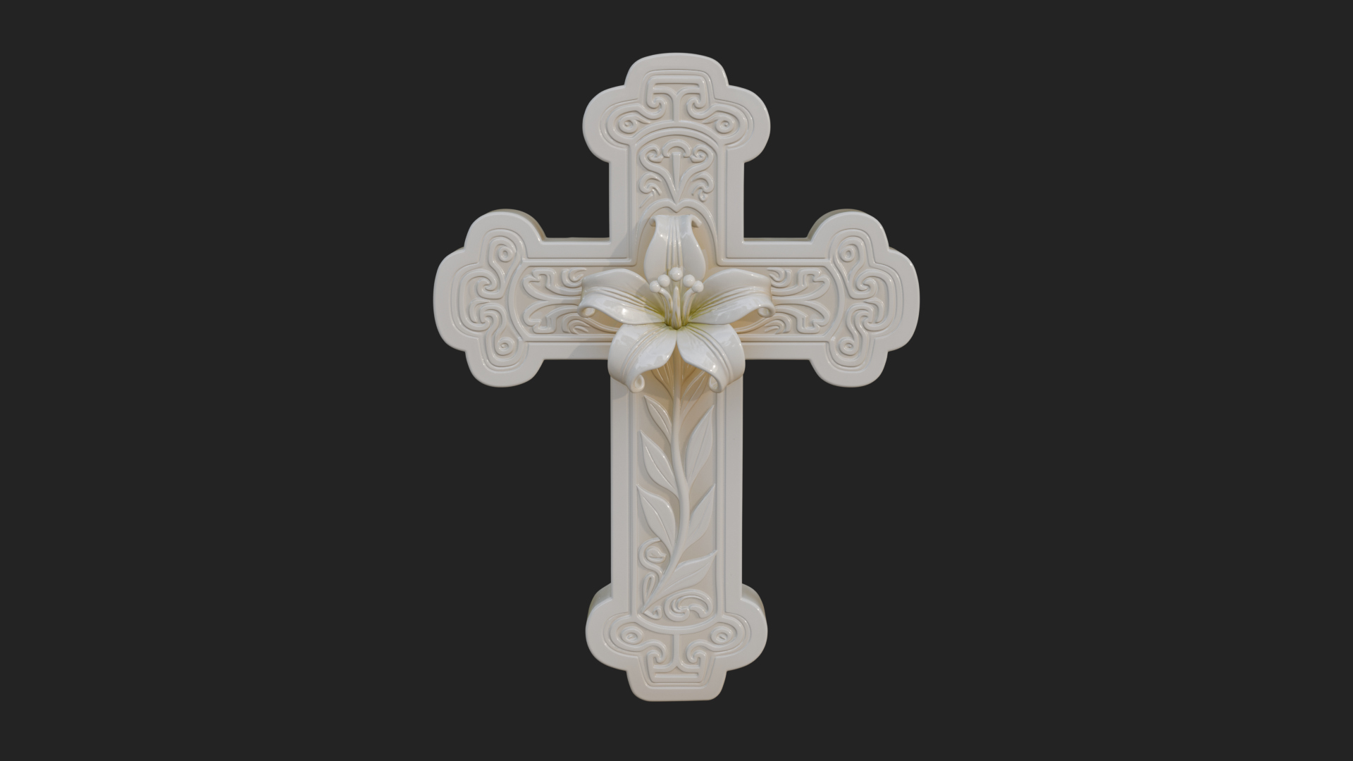 Carved Relief Wall Cross Design 560 3D Print Model 3D Model