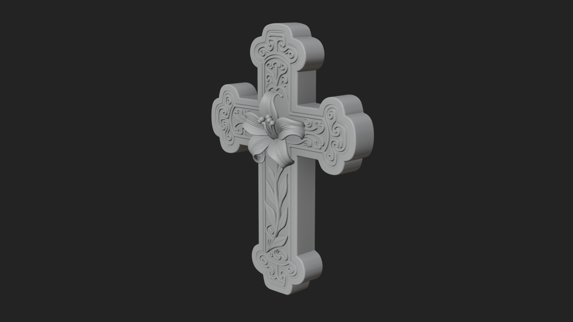 Carved Relief Wall Cross Design 560 3D Print Model 3D Model