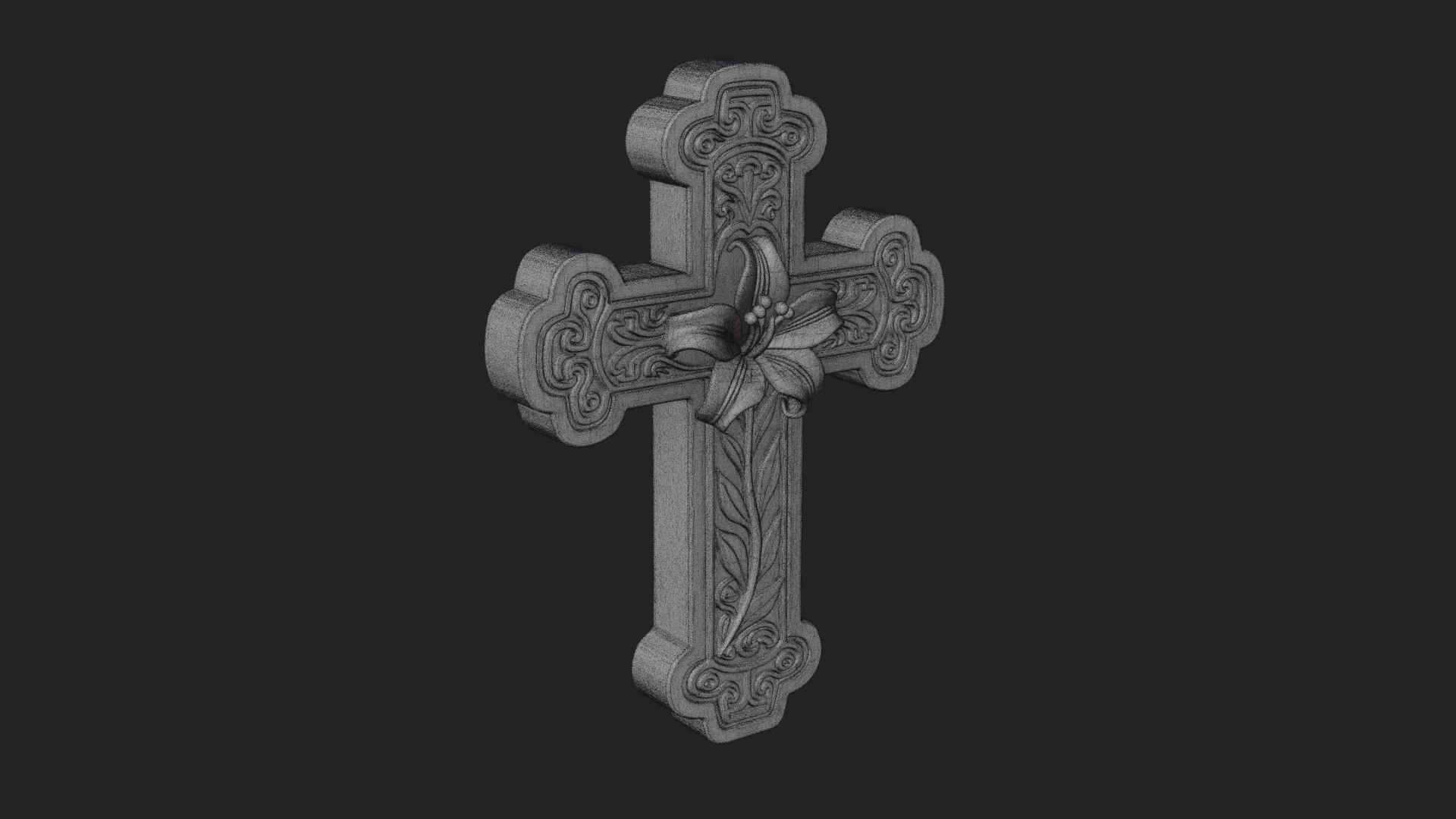 Carved Relief Wall Cross Design 560 3D Print Model 3D Model