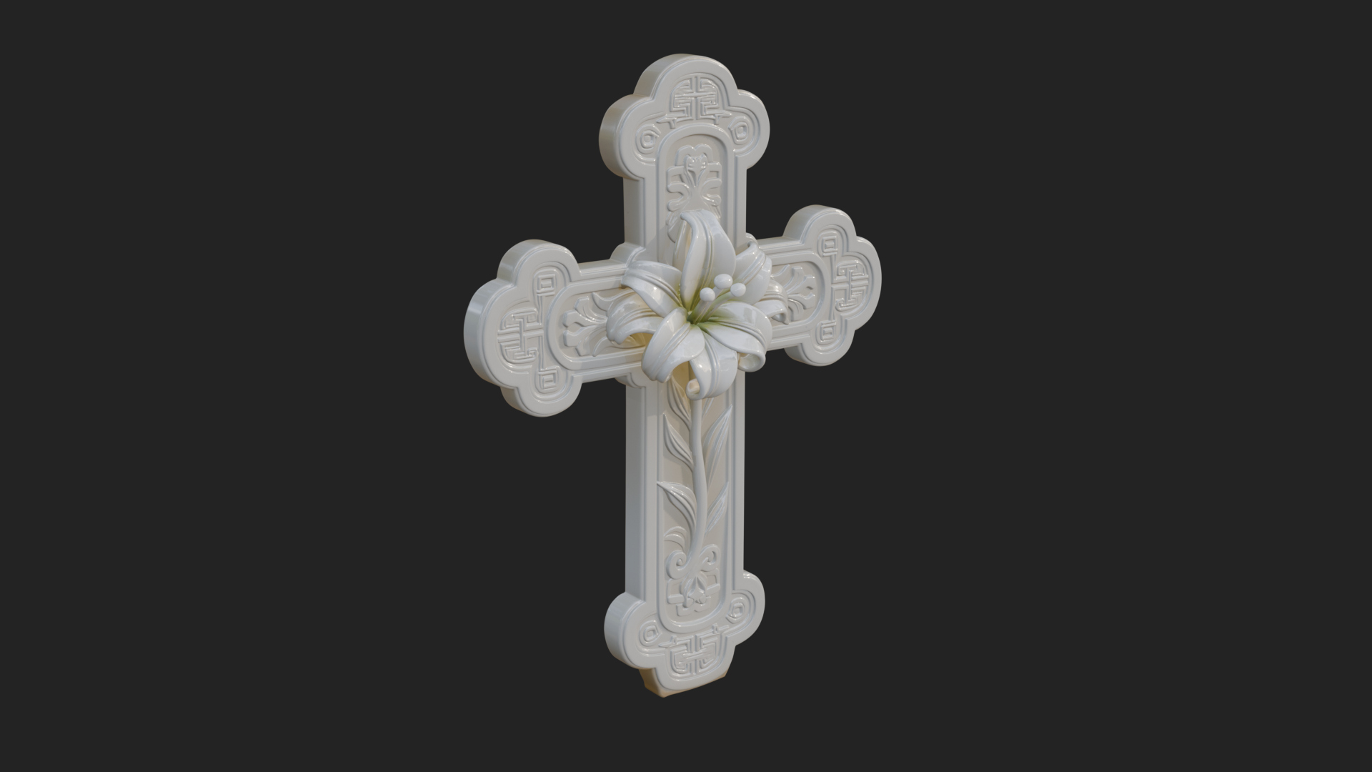 Carved Relief Wall Cross Design 561 3D Print Model 3D Model