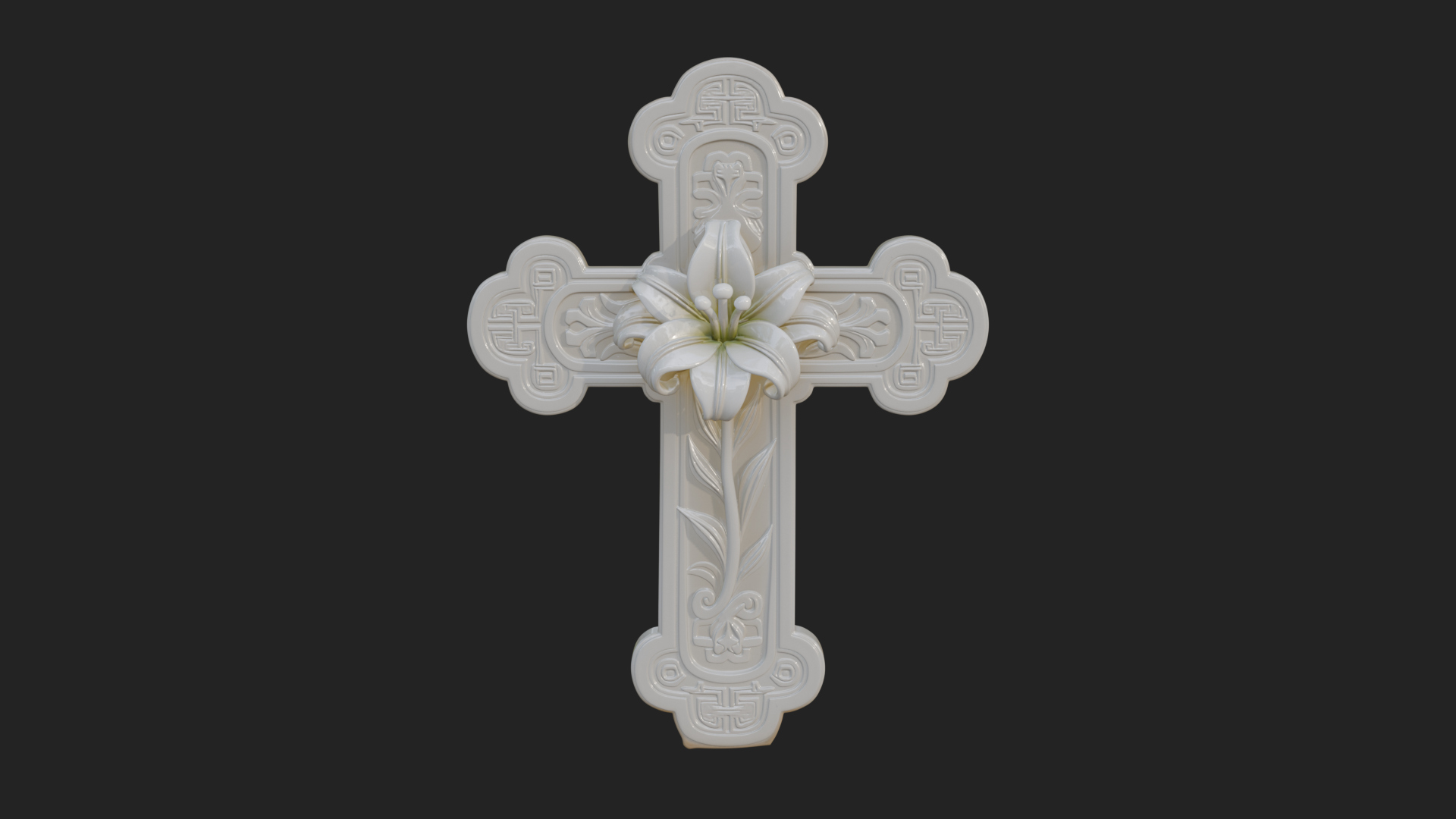 Carved Relief Wall Cross Design 561 3D Print Model 3D Model