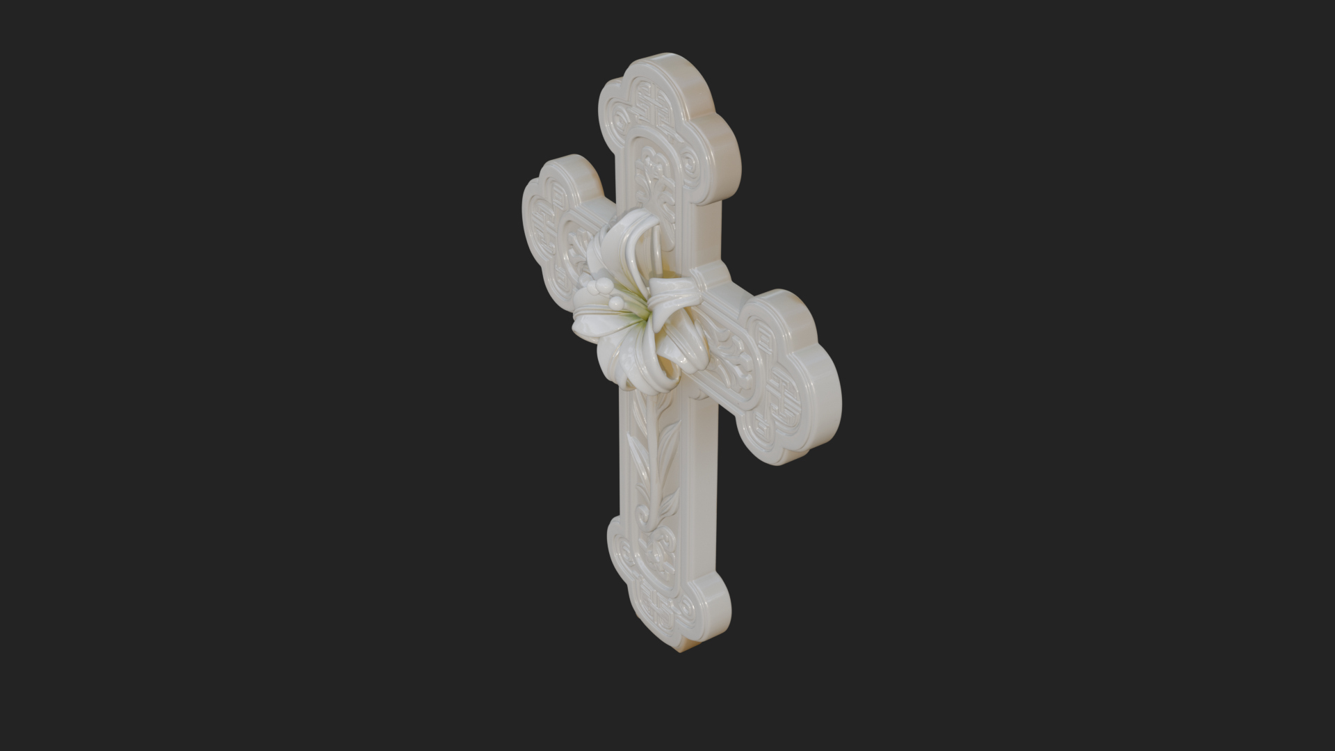 Carved Relief Wall Cross Design 561 3D Print Model 3D Model
