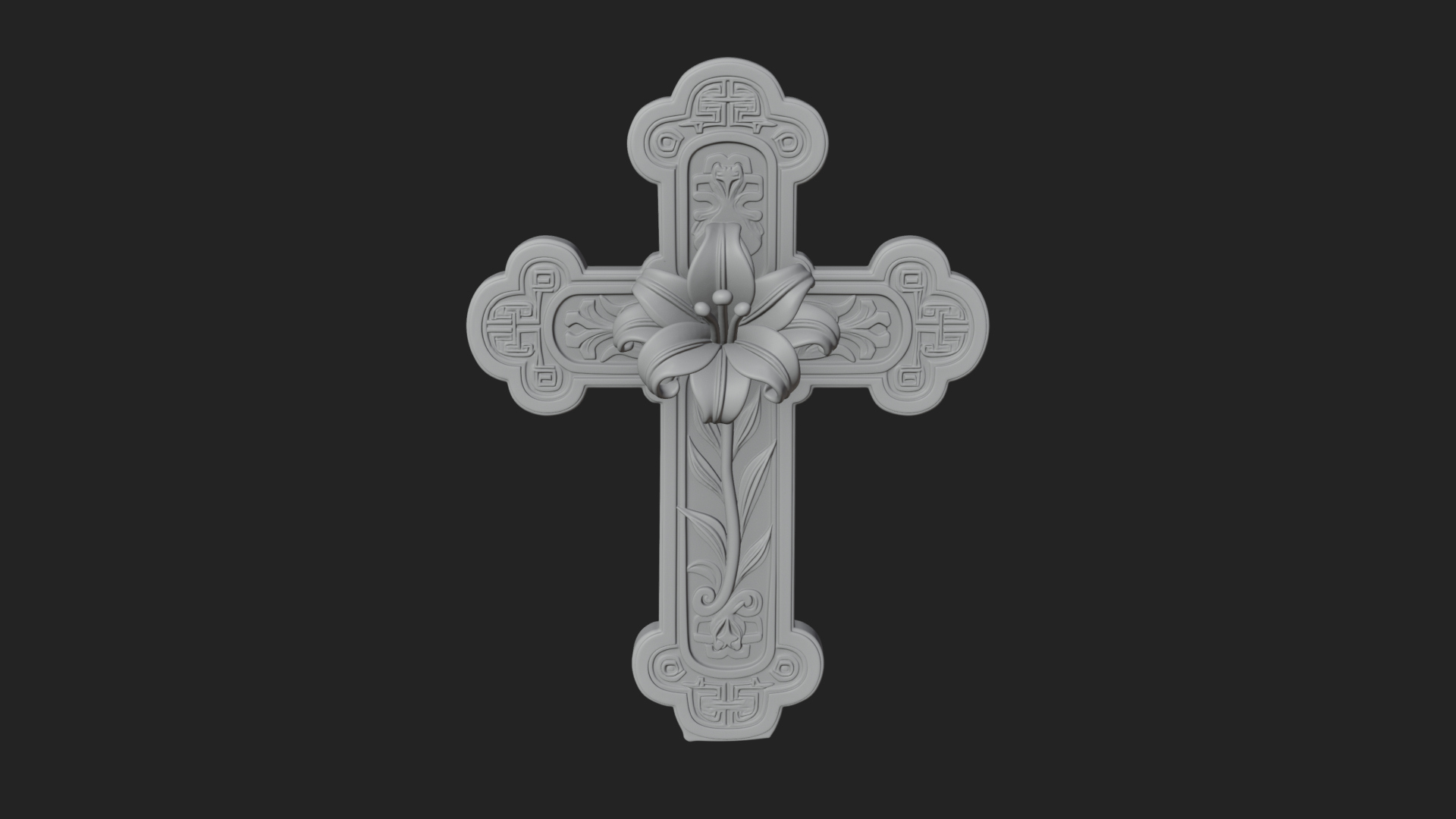 Carved Relief Wall Cross Design 561 3D Print Model 3D Model