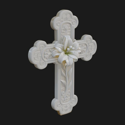 Carved Relief Wall Cross Design 561 3D Print Model
