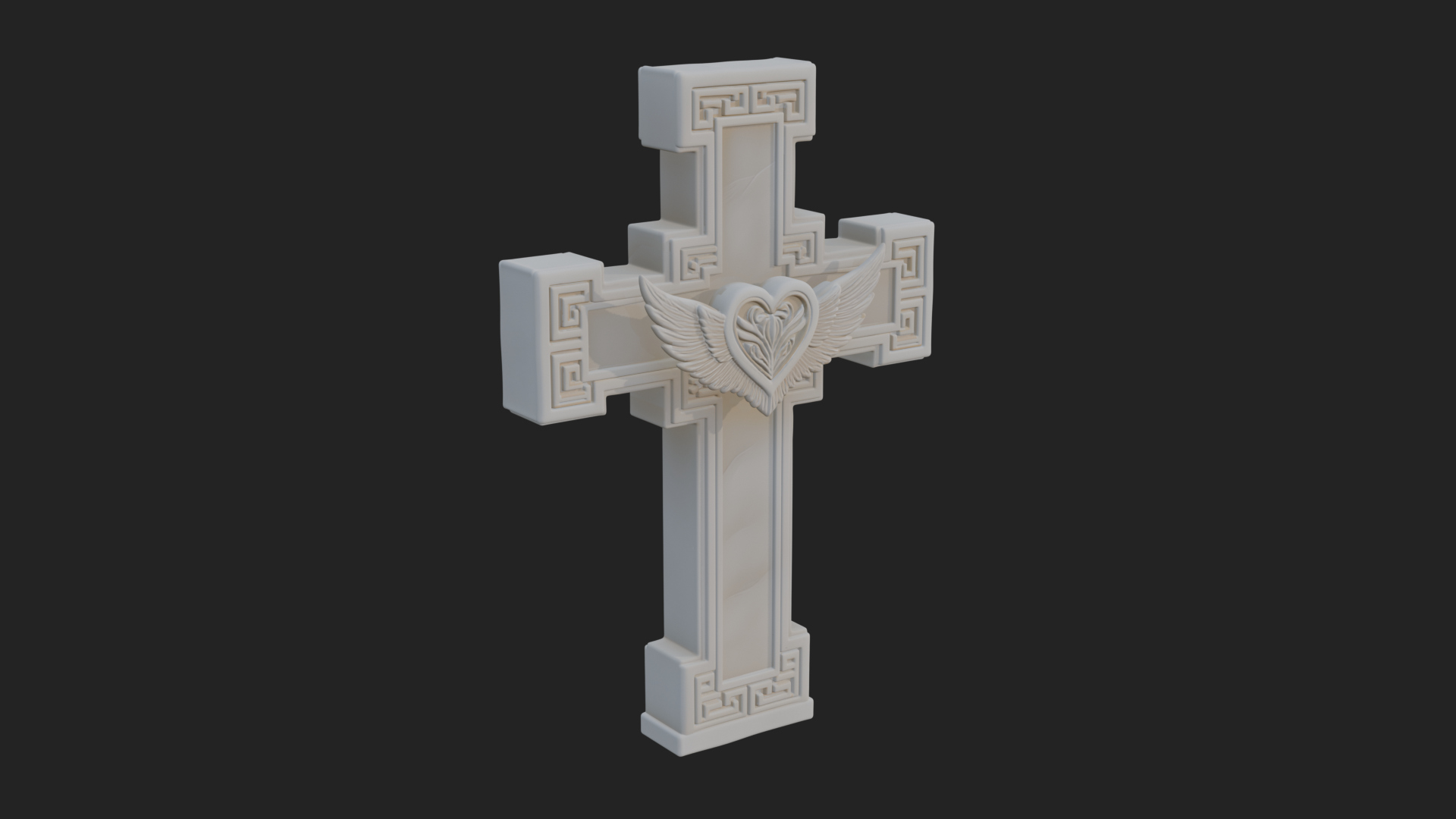 Carved Relief Wall Cross Design 562 3D Print Model 3D Model