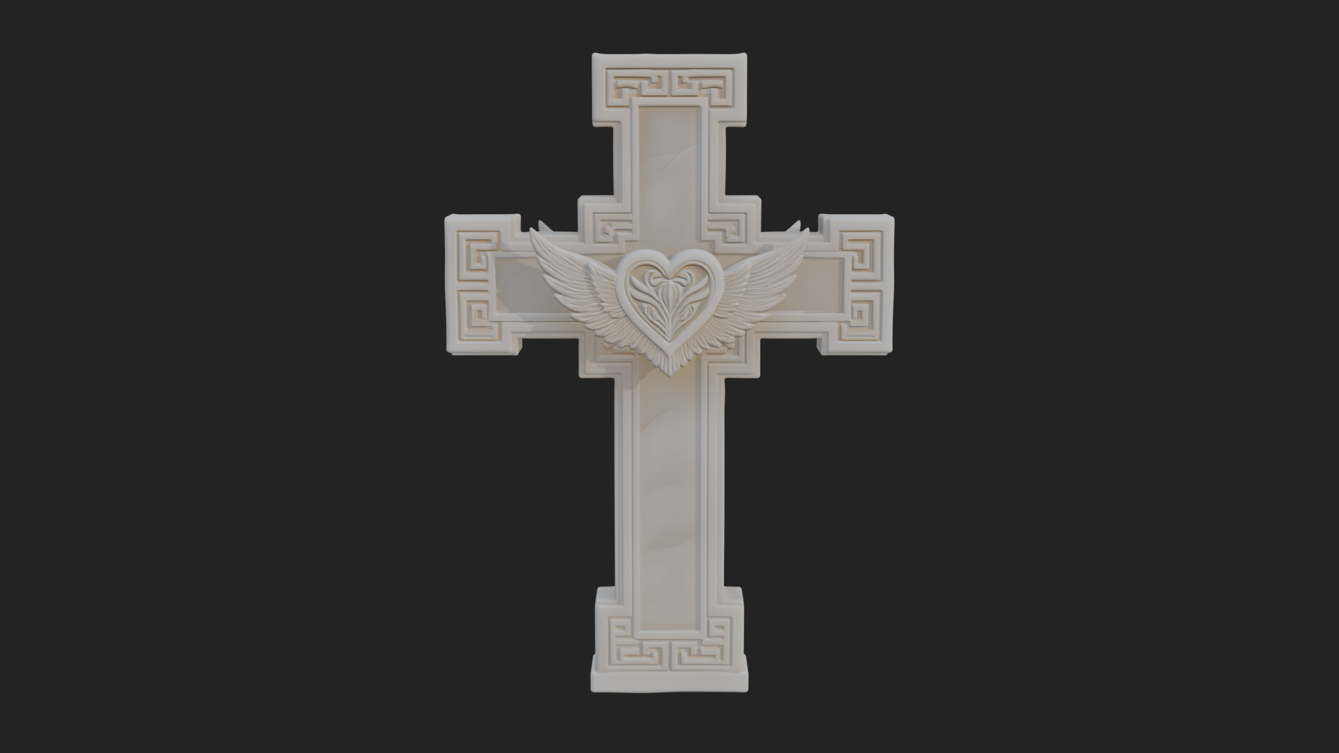 Carved Relief Wall Cross Design 562 3D Print Model 3D Model