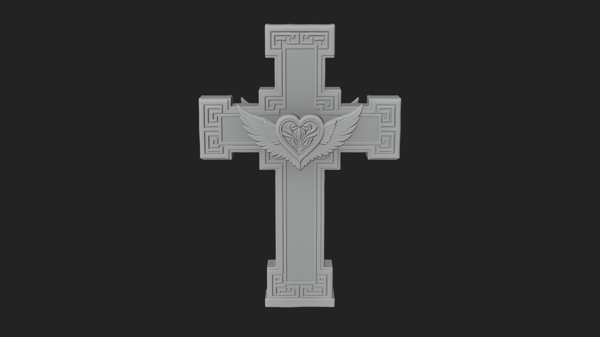 Carved Relief Wall Cross Design 562 3D Print Model 3D Model