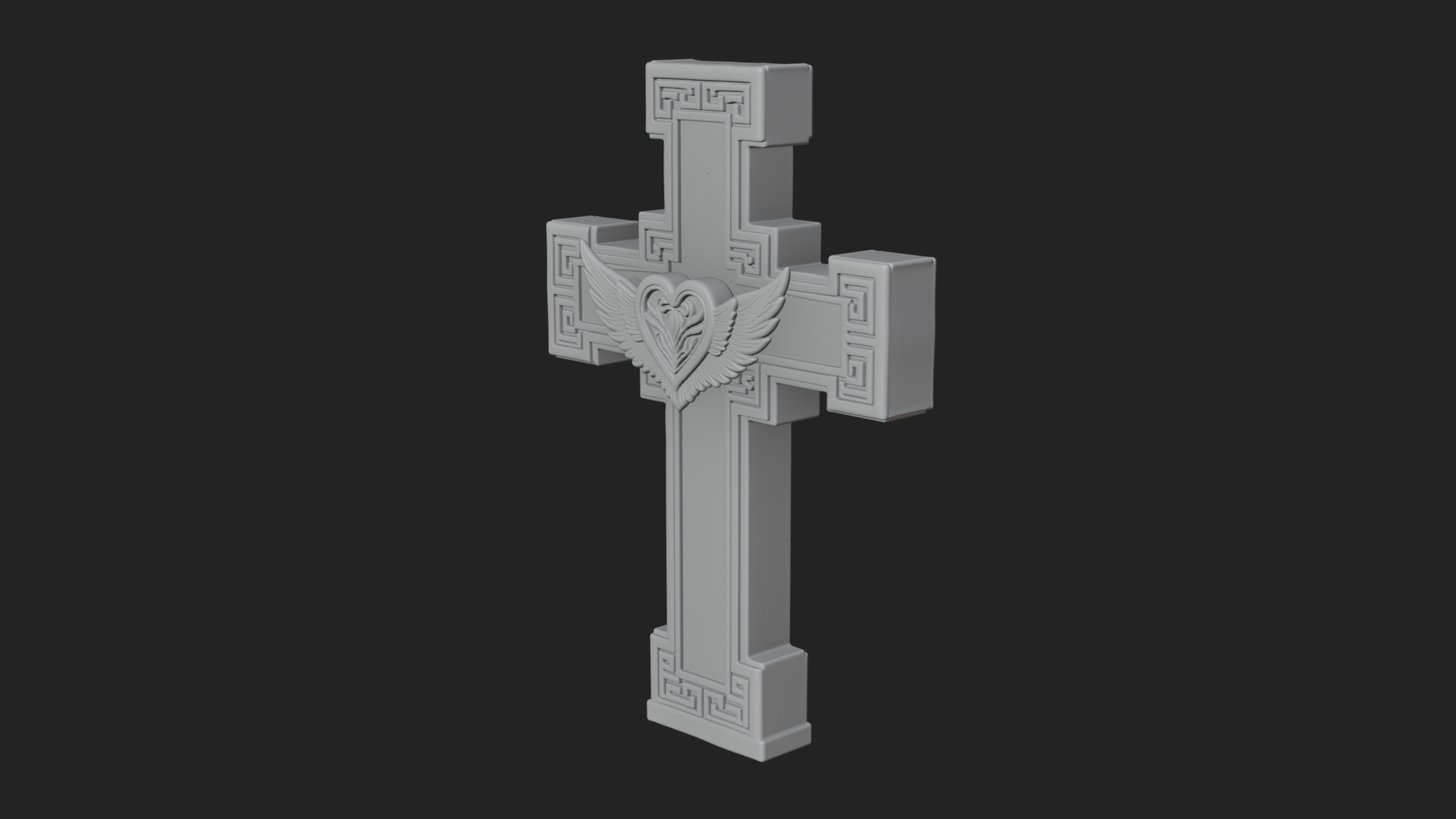 Carved Relief Wall Cross Design 562 3D Print Model 3D Model