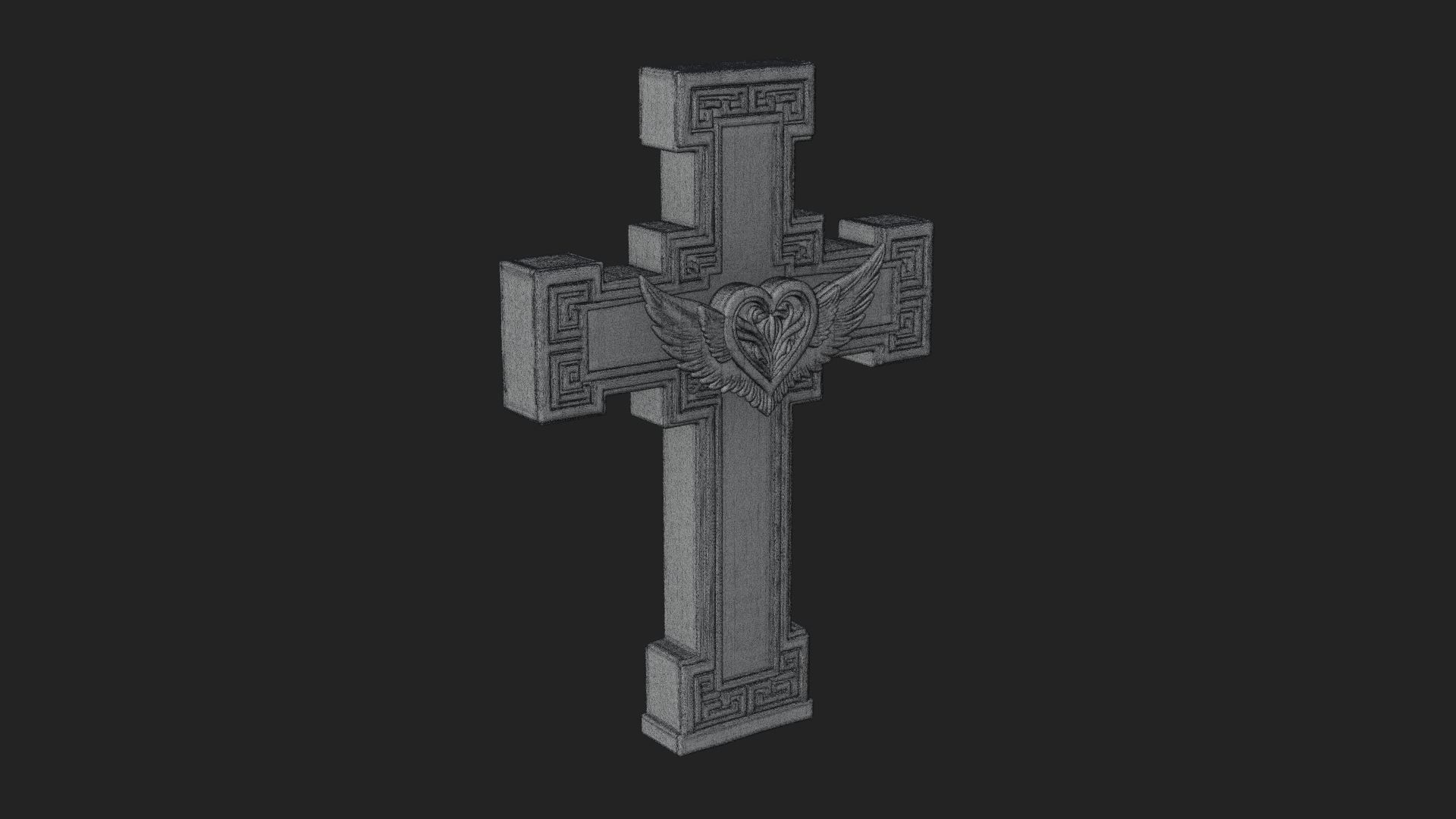 Carved Relief Wall Cross Design 562 3D Print Model 3D Model