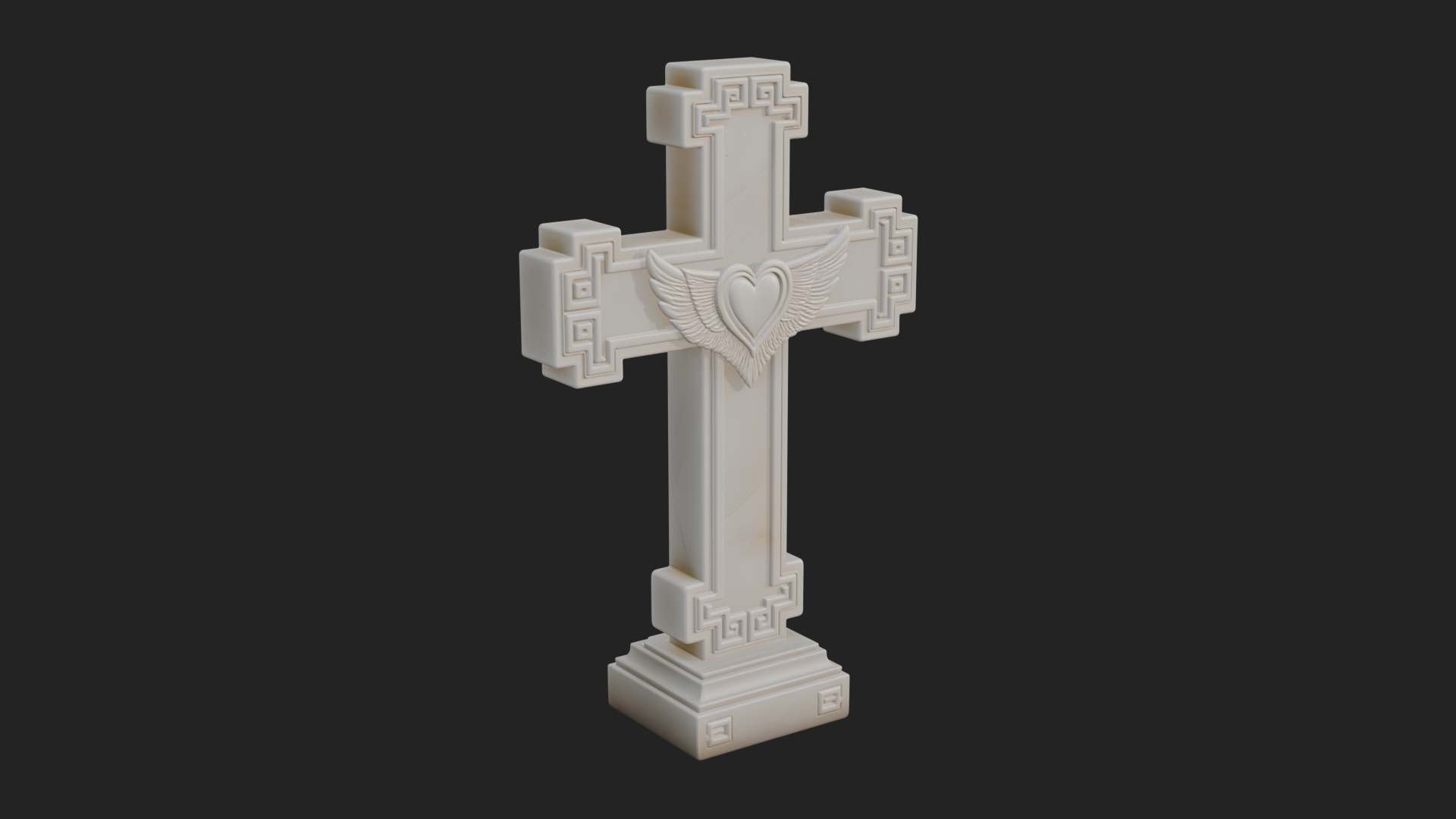 Carved Relief Wall Cross Design 563 3D Print Model 3D Model