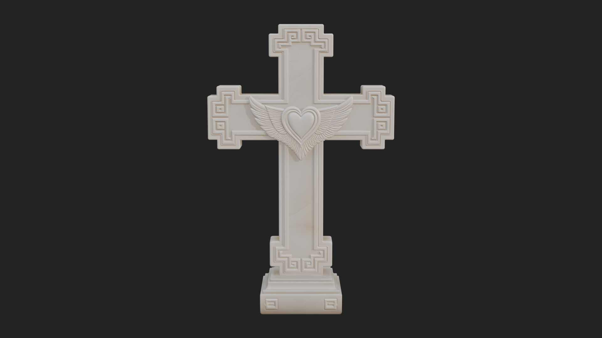 Carved Relief Wall Cross Design 563 3D Print Model 3D Model
