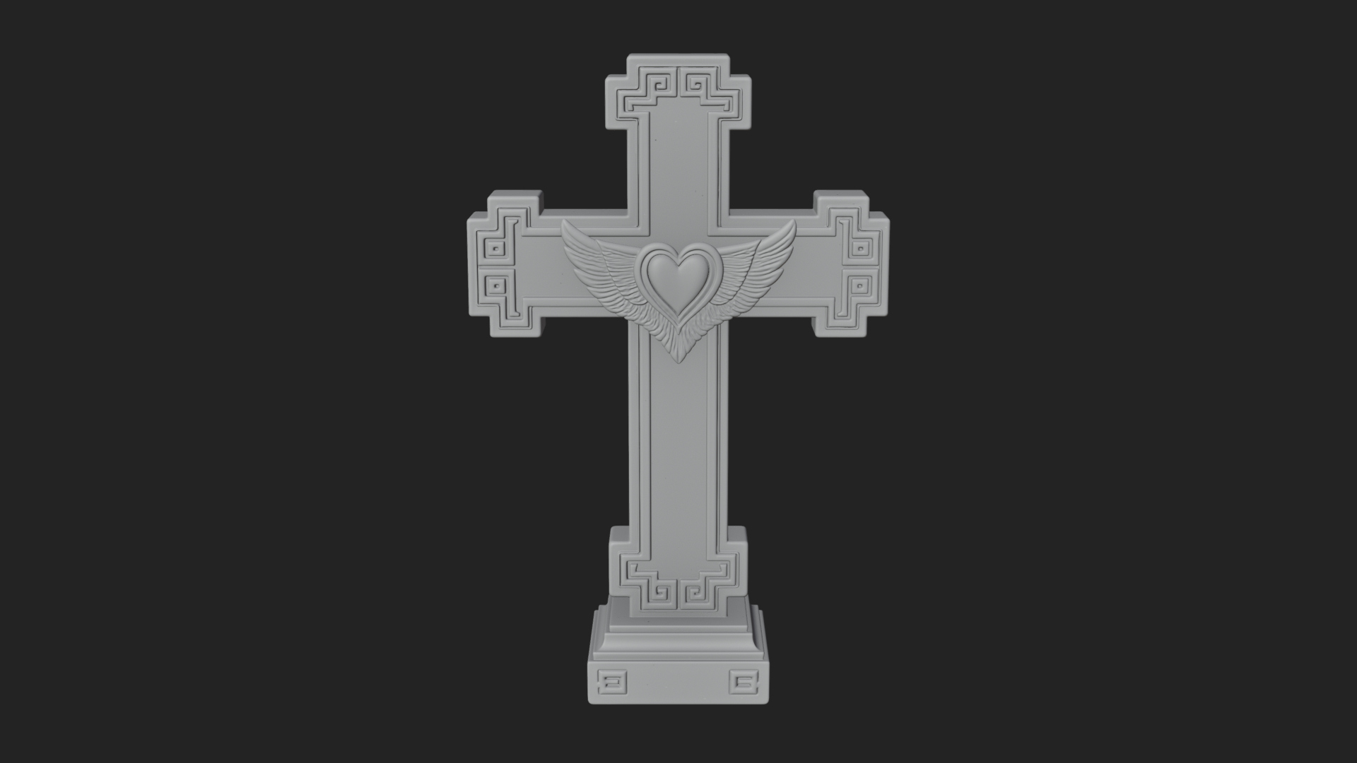 Carved Relief Wall Cross Design 563 3D Print Model 3D Model