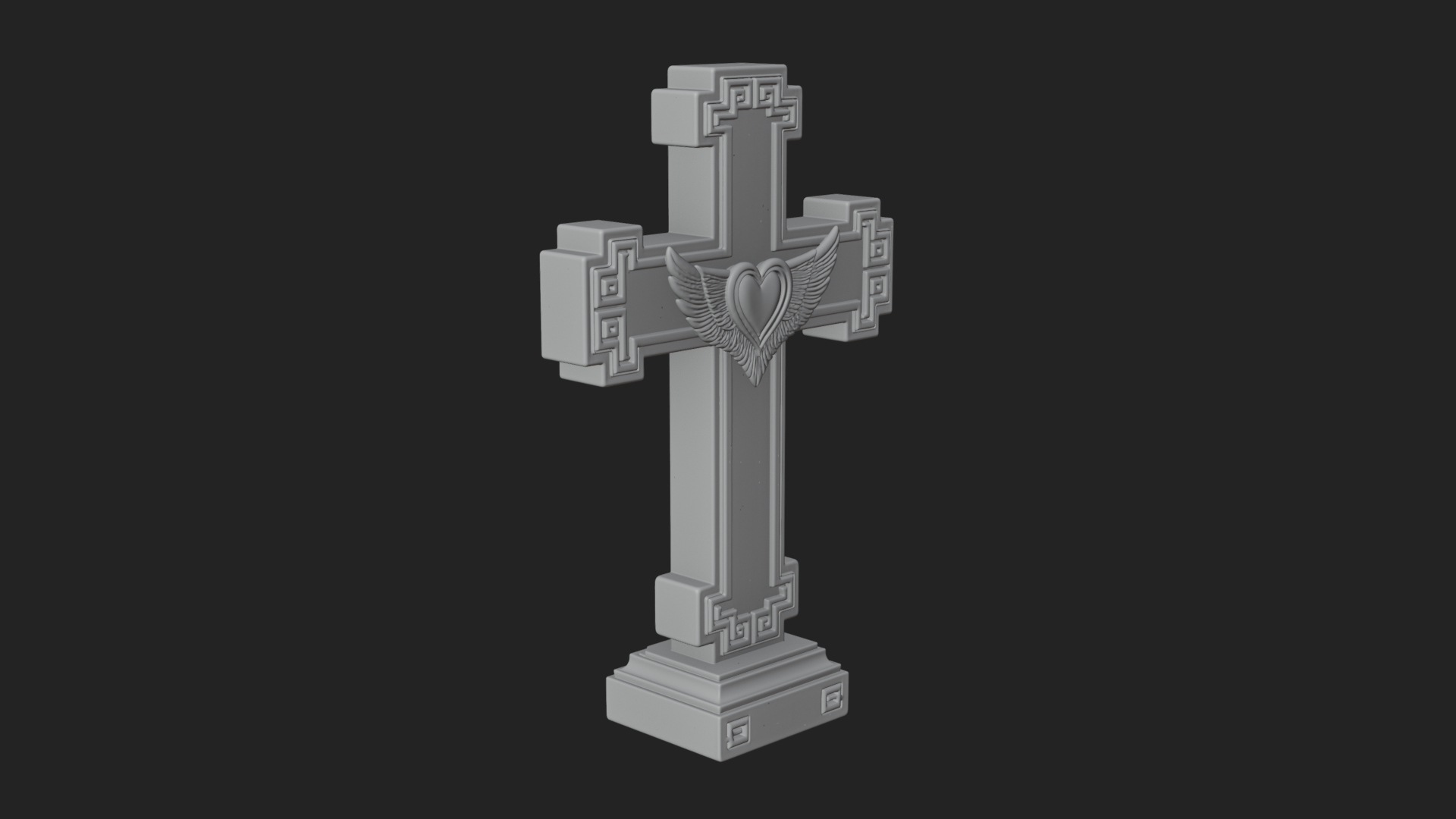 Carved Relief Wall Cross Design 563 3D Print Model 3D Model