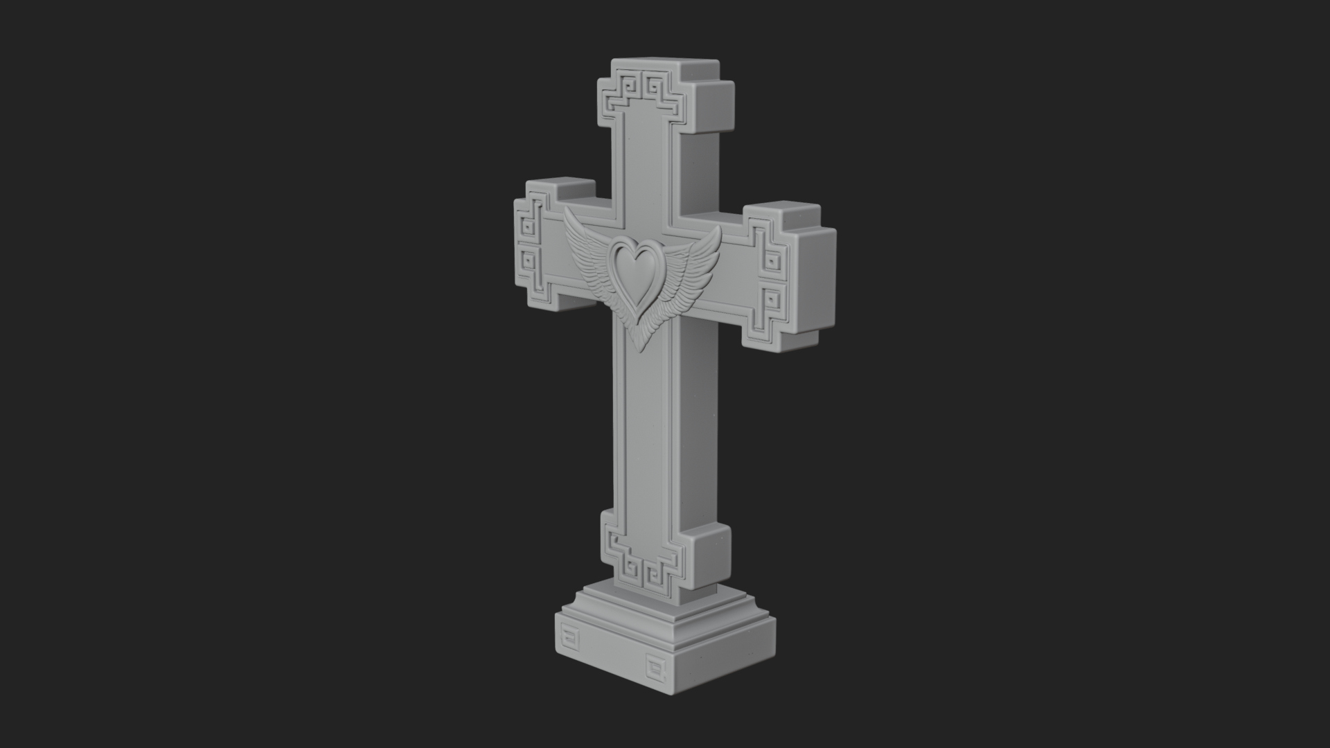 Carved Relief Wall Cross Design 563 3D Print Model 3D Model