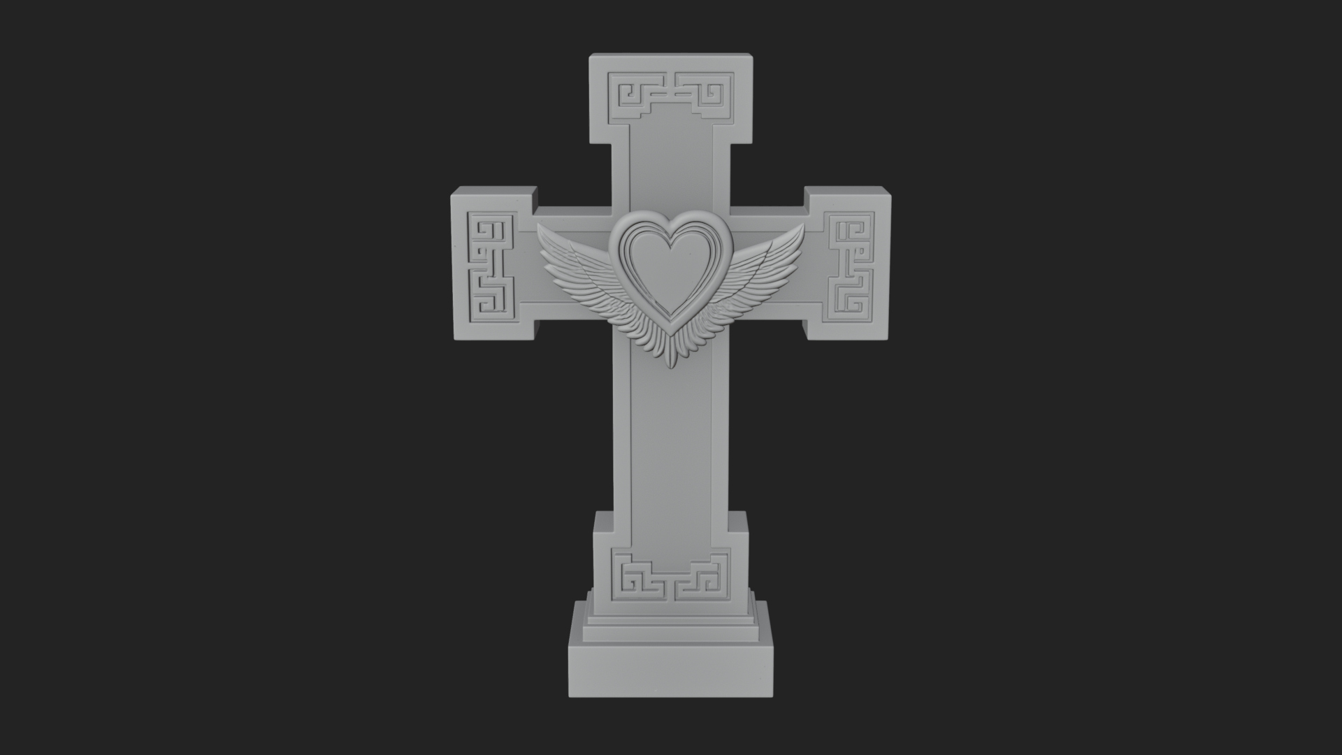 Carved Relief Wall Cross Design 564 3D Print Model 3D Model
