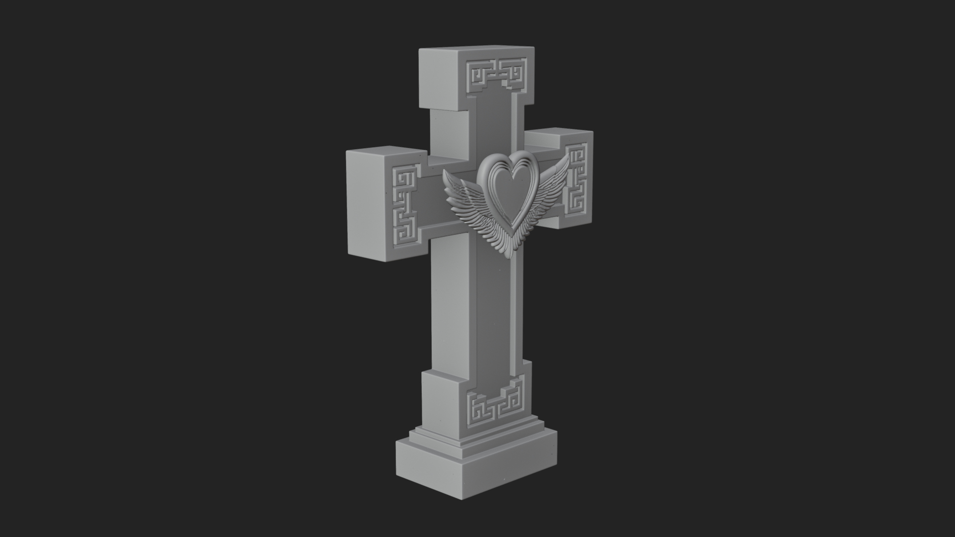 Carved Relief Wall Cross Design 564 3D Print Model 3D Model
