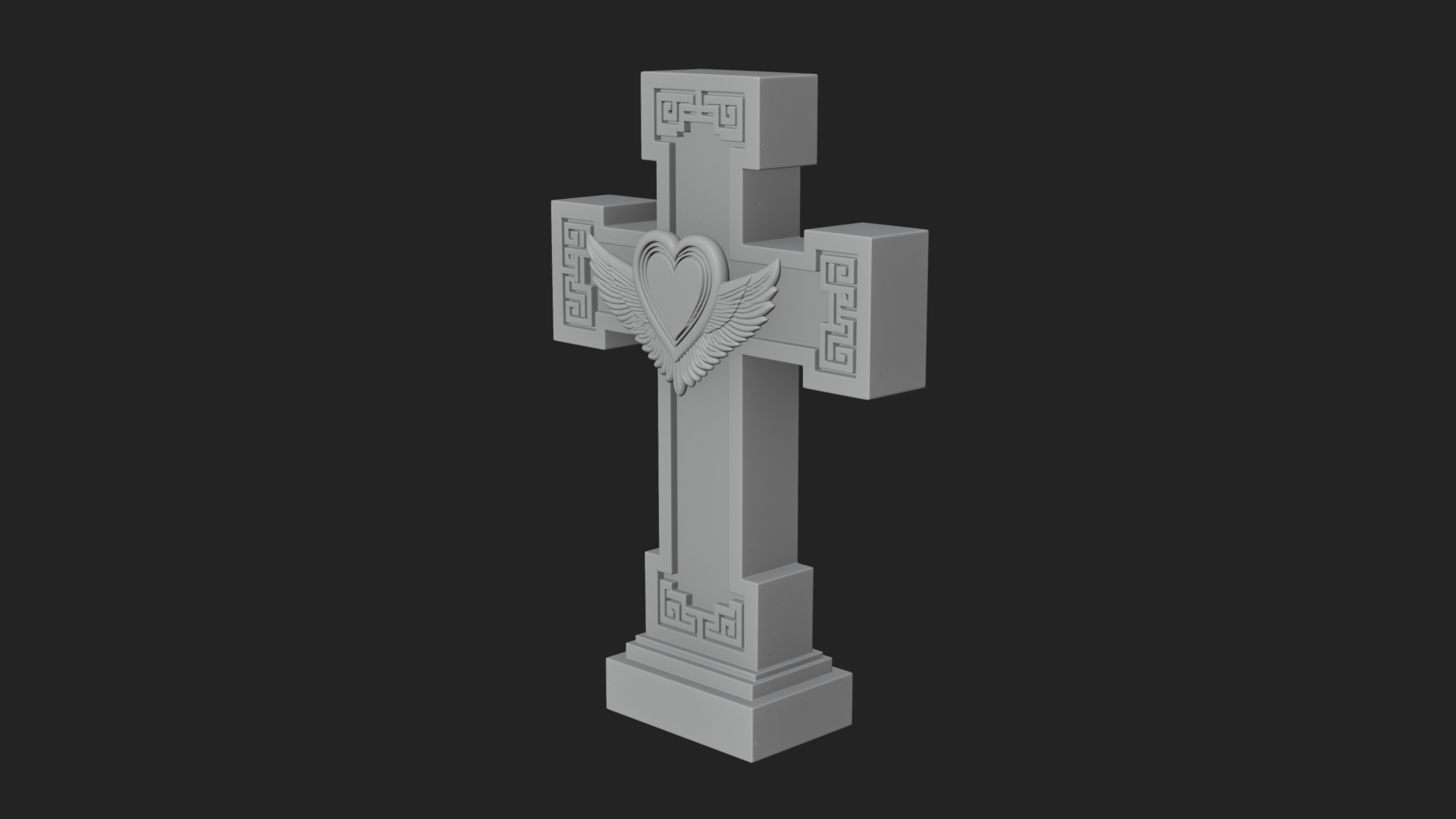 Carved Relief Wall Cross Design 564 3D Print Model 3D Model