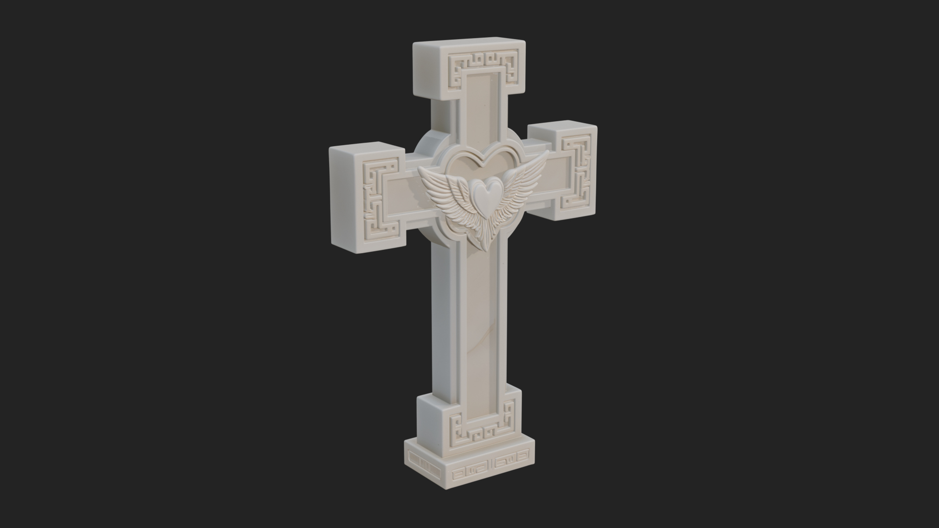 Carved Relief Wall Cross Design 565 3D Print Model 3D Model