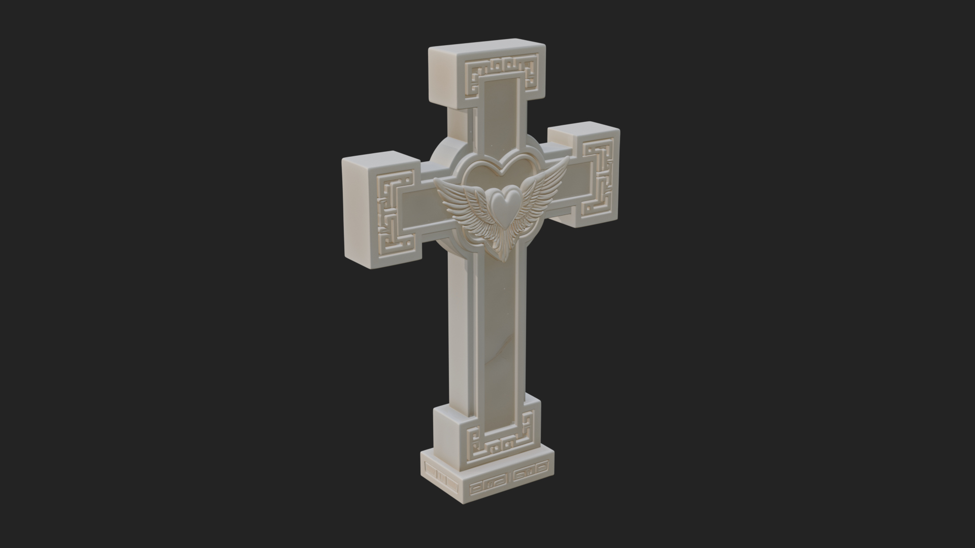 Carved Relief Wall Cross Design 565 3D Print Model 3D Model