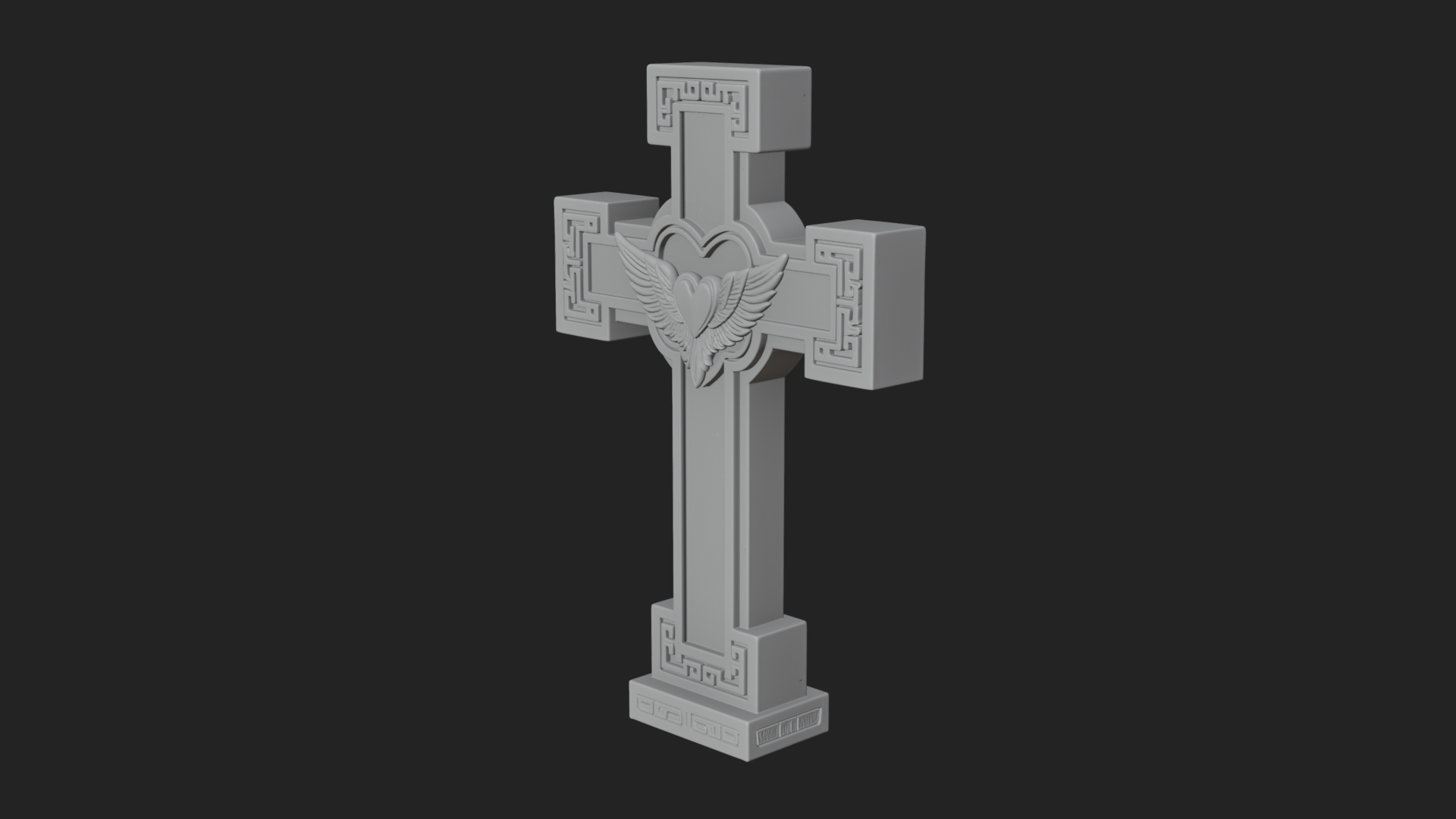 Carved Relief Wall Cross Design 565 3D Print Model 3D Model