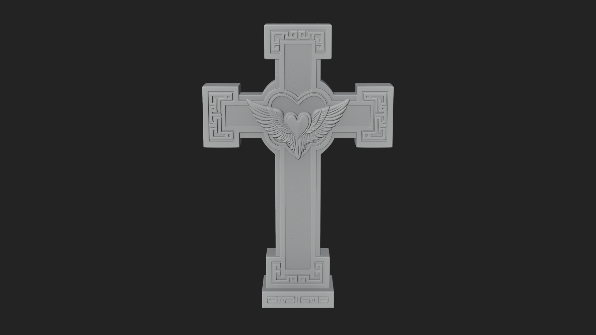 Carved Relief Wall Cross Design 565 3D Print Model 3D Model