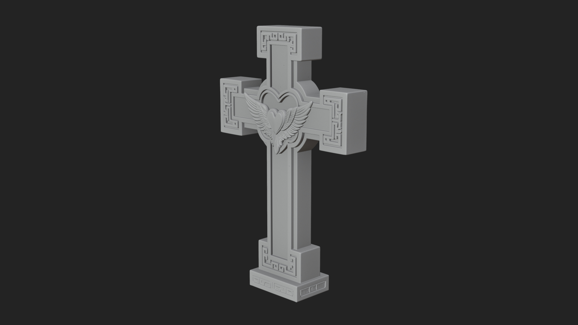Carved Relief Wall Cross Design 565 3D Print Model 3D Model