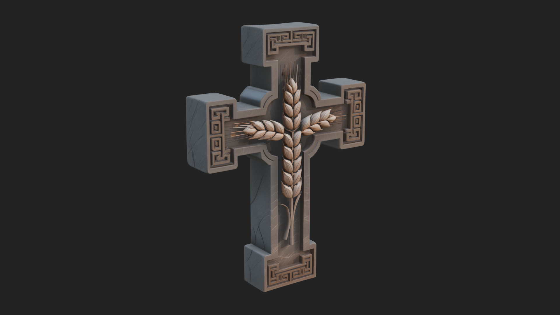 Carved Relief Wall Cross Design 566 3D Print Model 3D Model