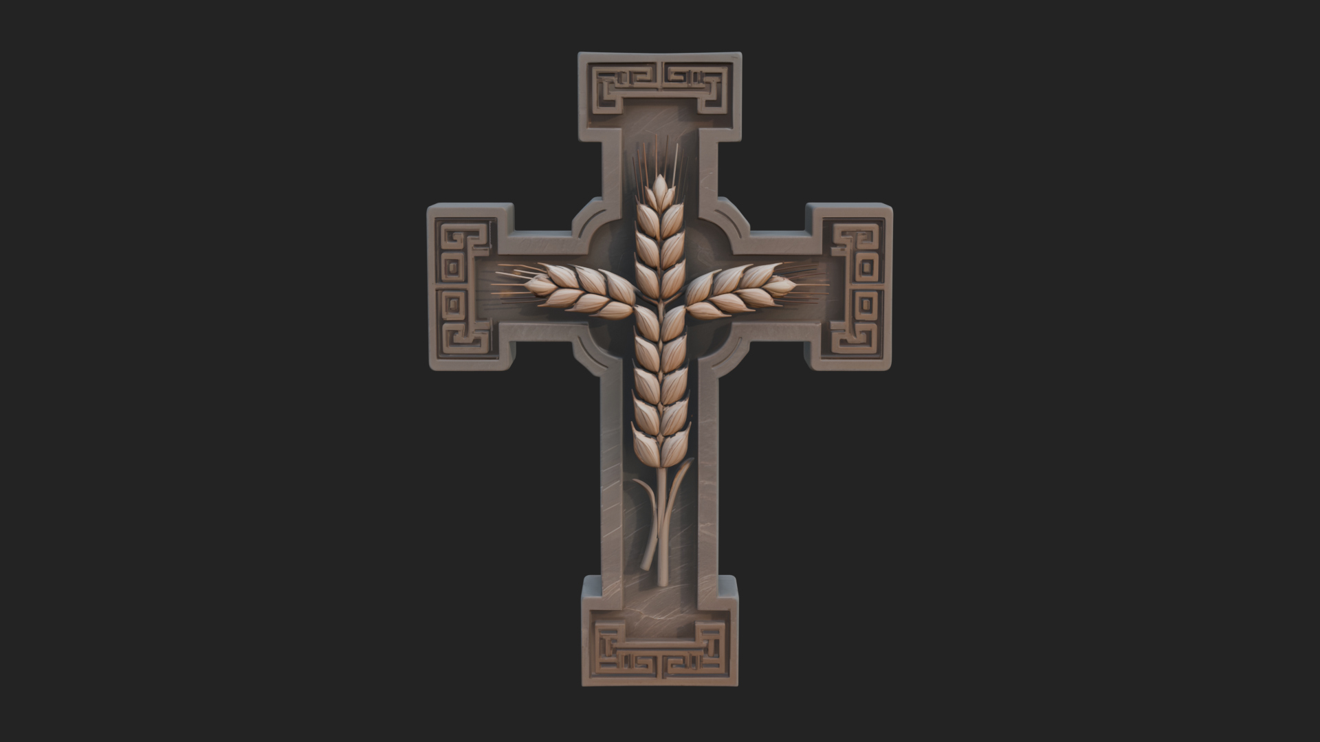 Carved Relief Wall Cross Design 566 3D Print Model 3D Model