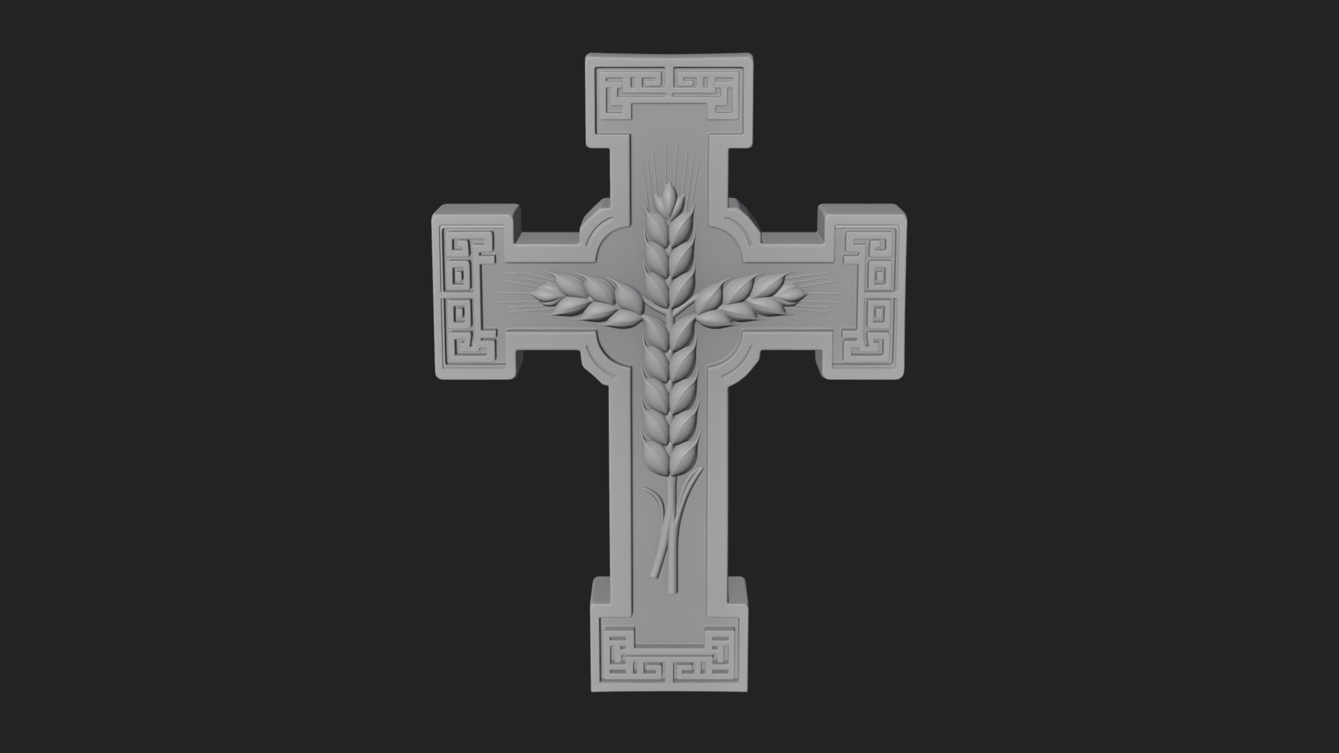 Carved Relief Wall Cross Design 566 3D Print Model 3D Model