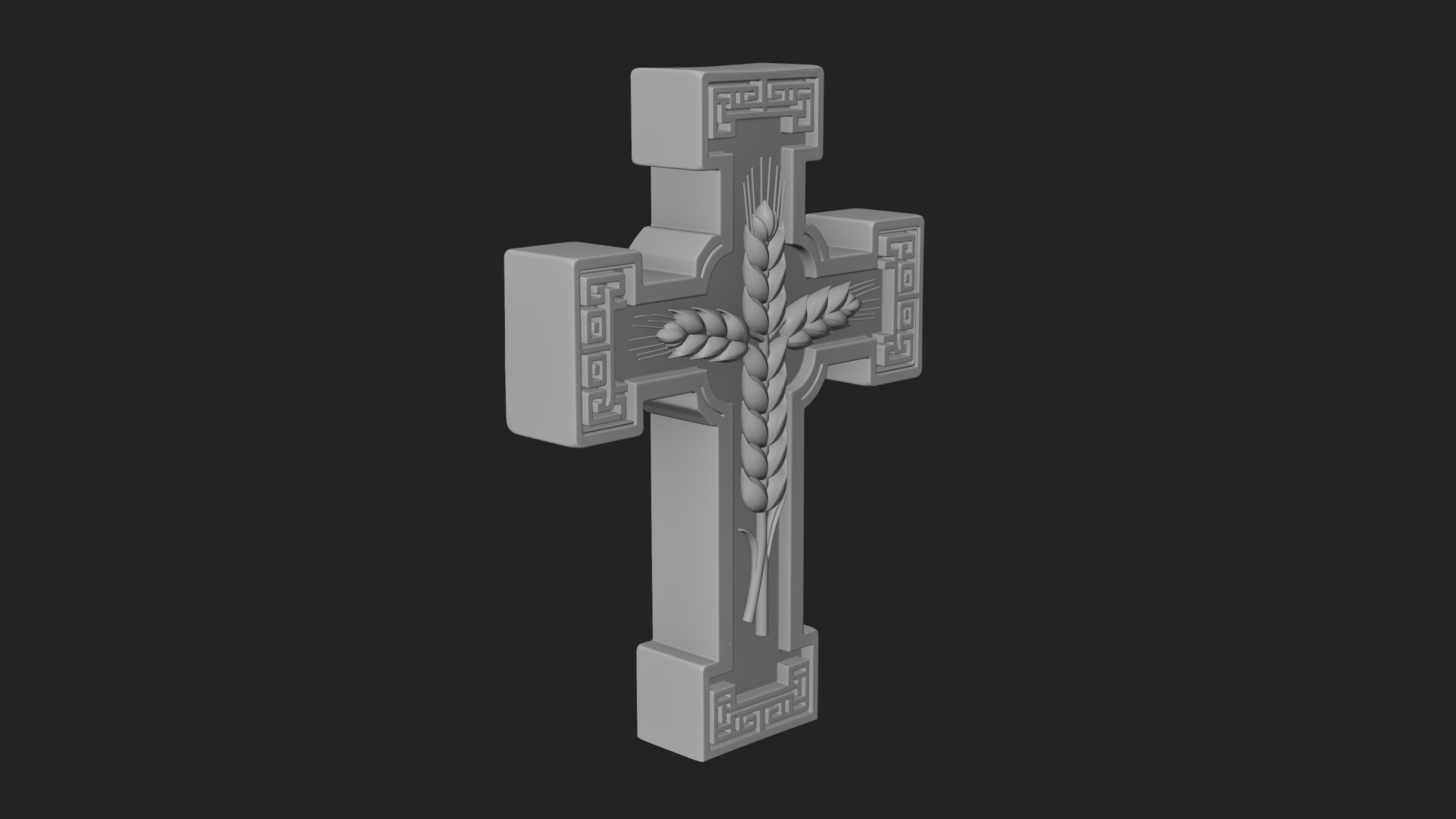 Carved Relief Wall Cross Design 566 3D Print Model 3D Model