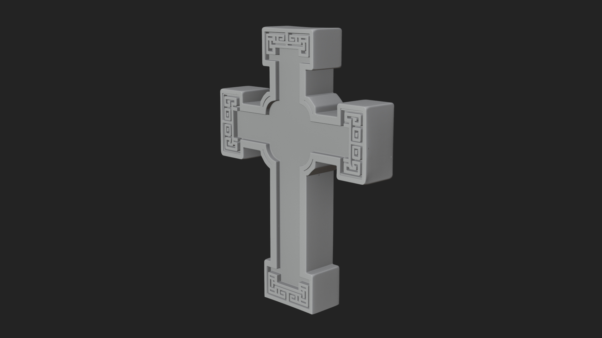 Carved Relief Wall Cross Design 566 3D Print Model 3D Model