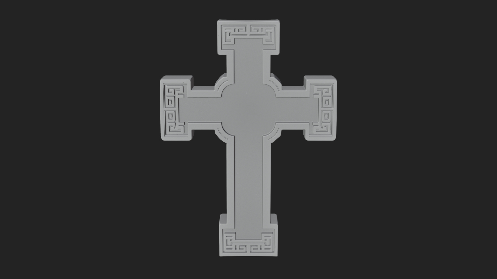 Carved Relief Wall Cross Design 566 3D Print Model 3D Model