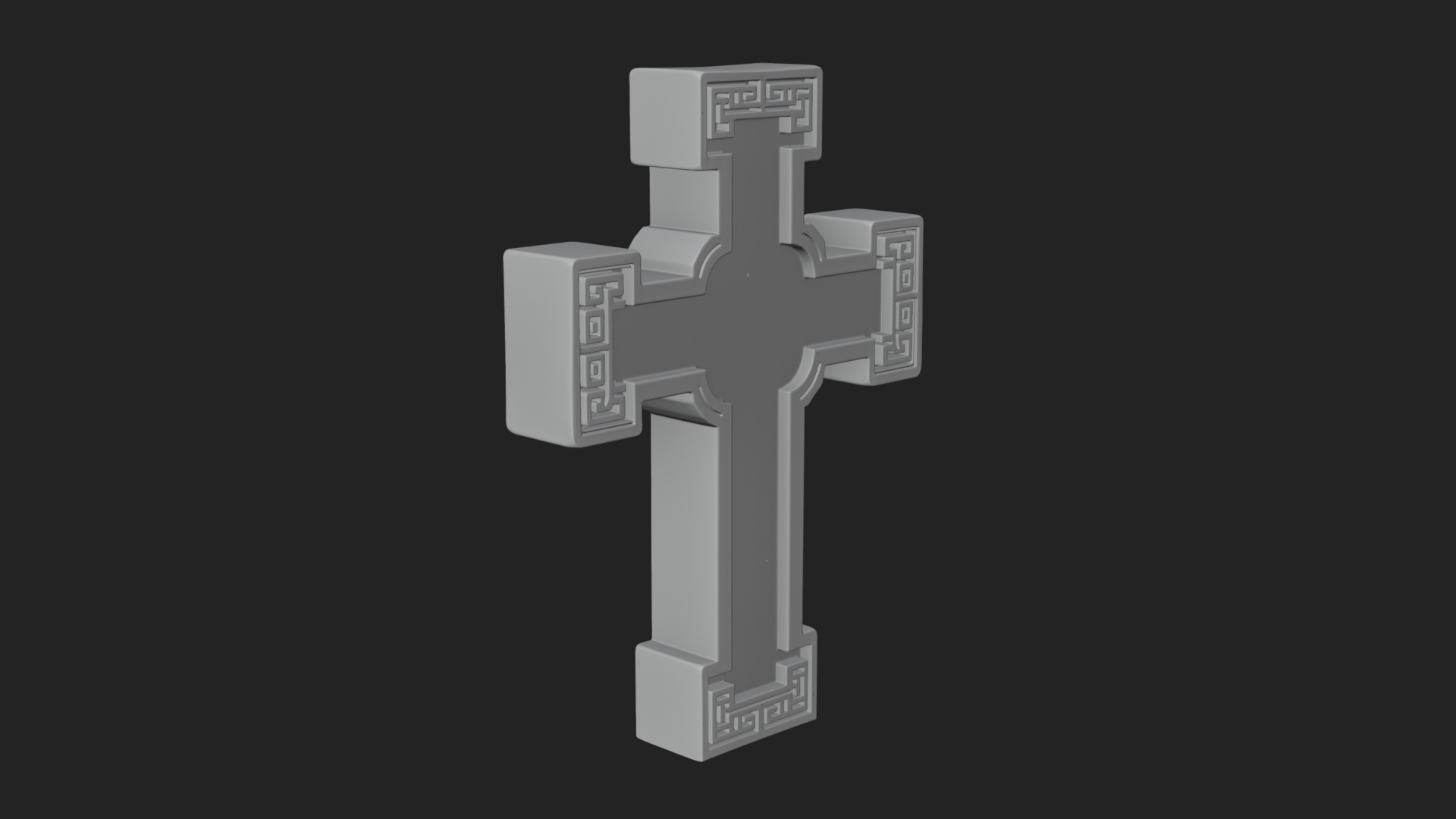 Carved Relief Wall Cross Design 566 3D Print Model 3D Model