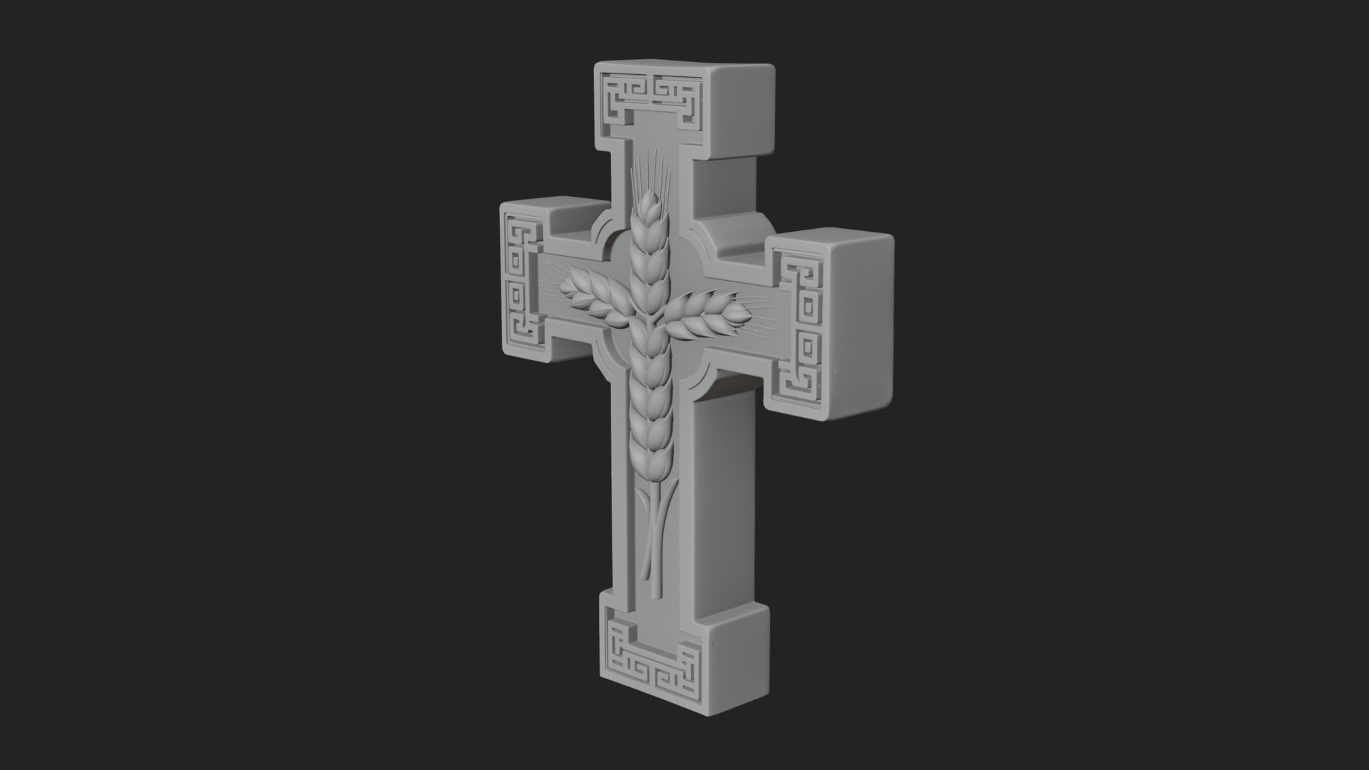 Carved Relief Wall Cross Design 566 3D Print Model 3D Model