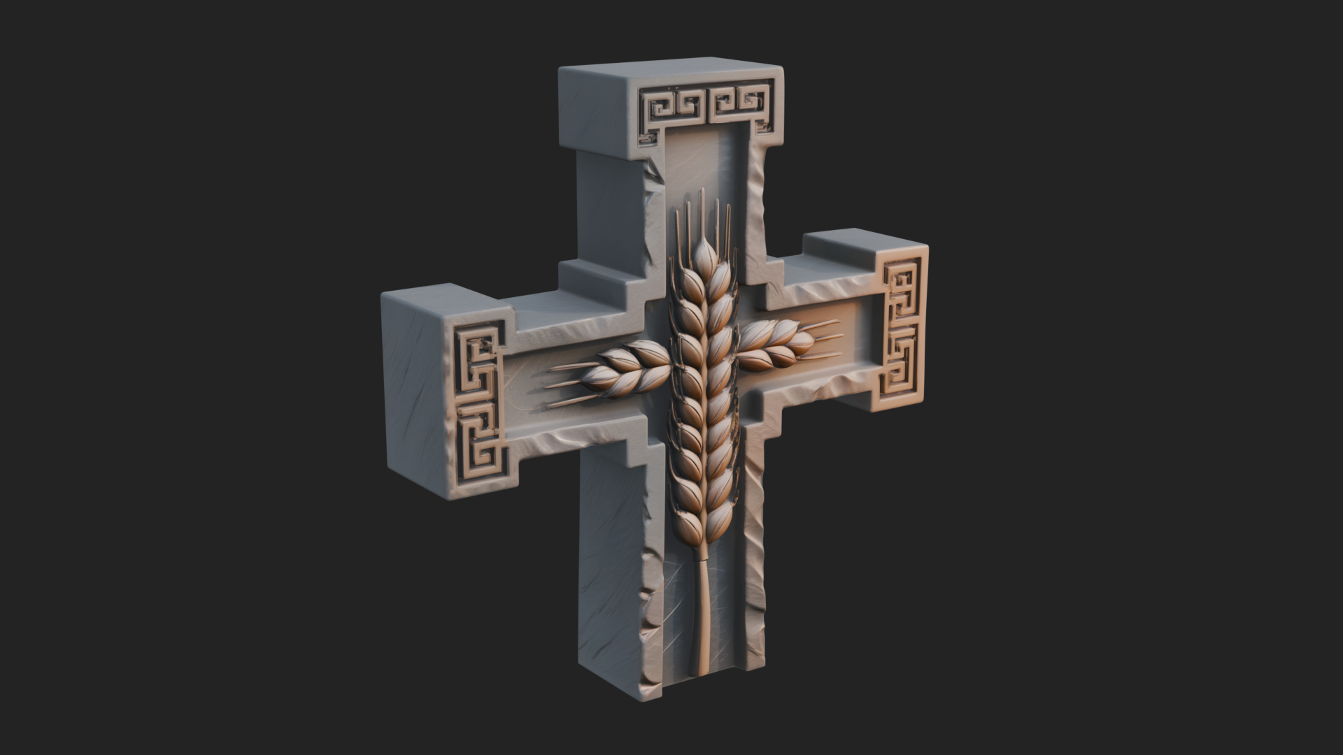Carved Relief Wall Cross Design 568 3D Print Model 3D Model