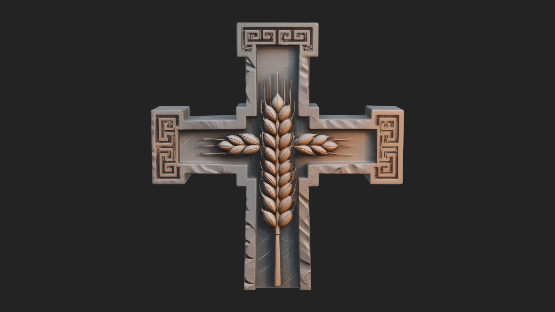 Carved Relief Wall Cross Design 568 3D Print Model 3D Model