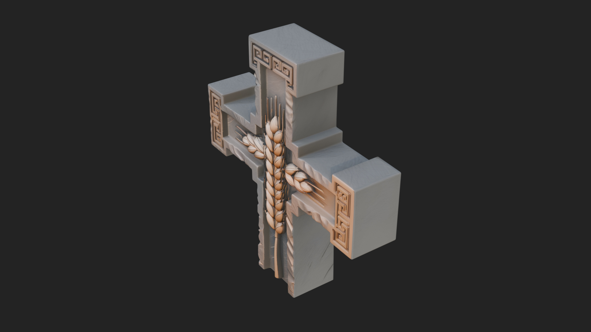 Carved Relief Wall Cross Design 568 3D Print Model 3D Model