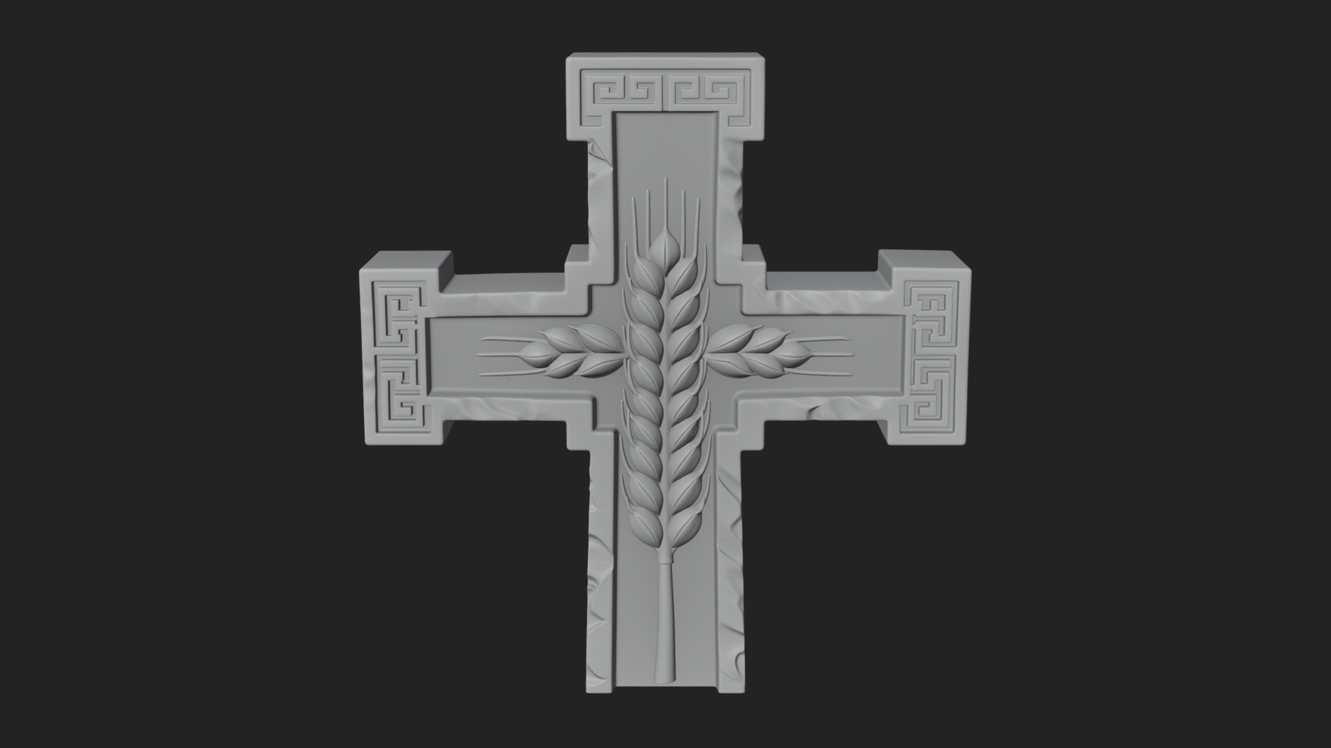 Carved Relief Wall Cross Design 568 3D Print Model 3D Model